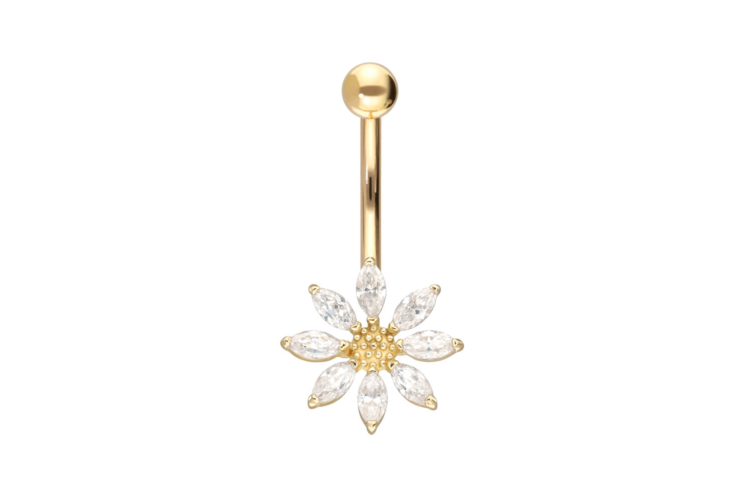 18 carat gold bananabell MOISSANITE FLOWER
