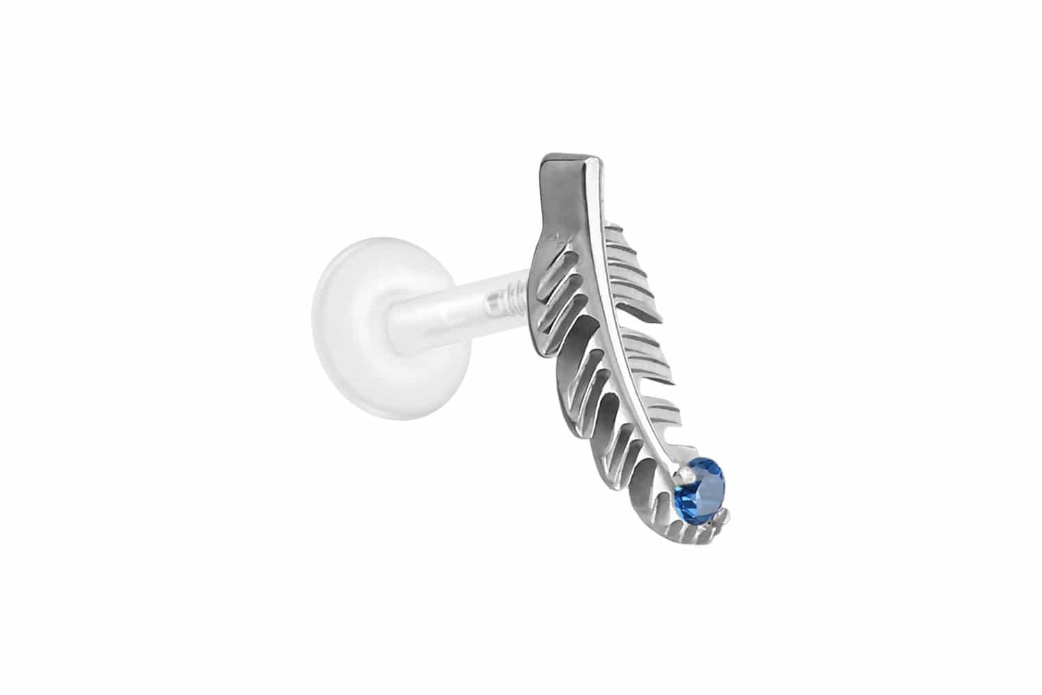 PTFE labret with internal thread + titanium attachment FEATHER