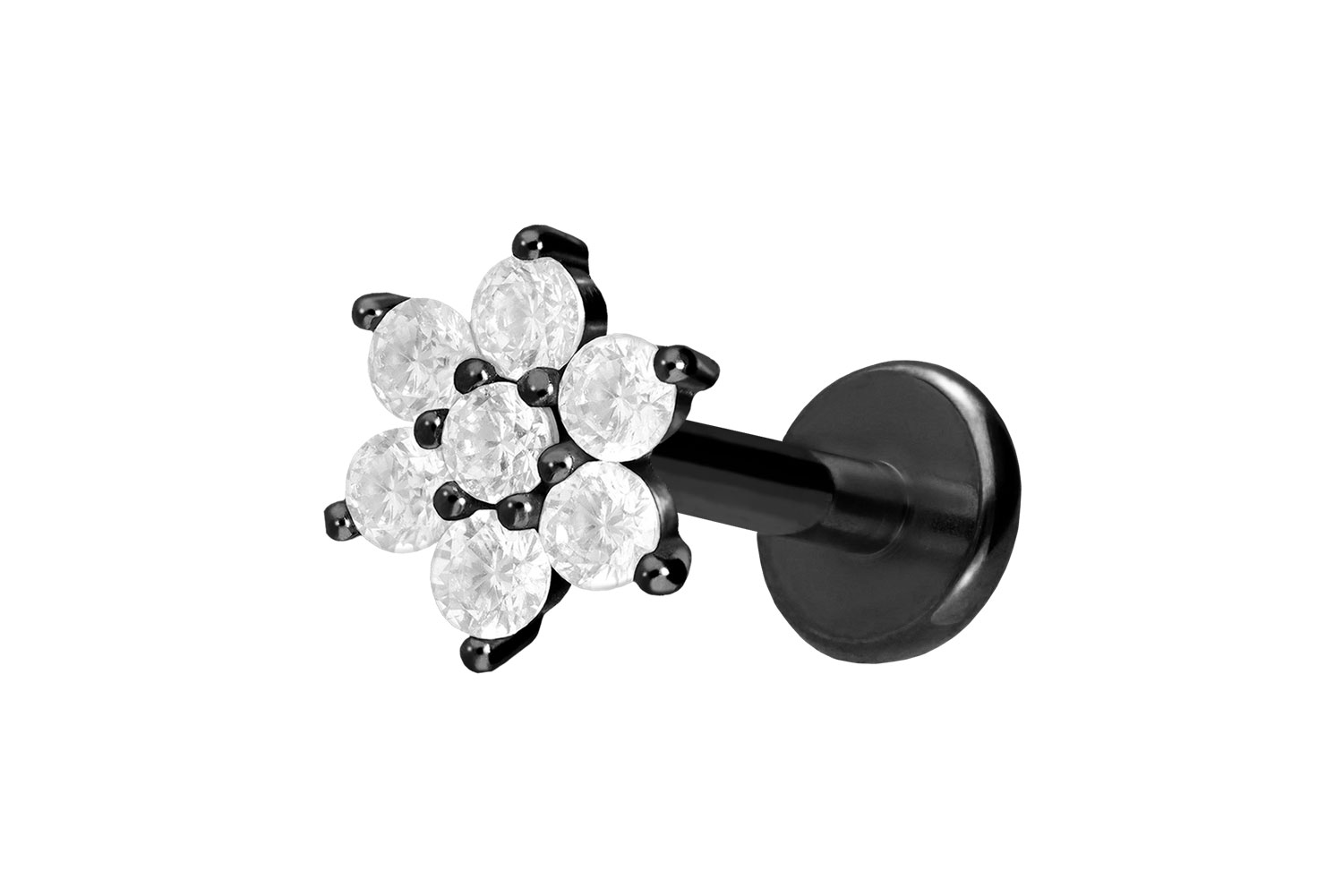 Titan Labret mit Innengewinde KRISTALLBLUME