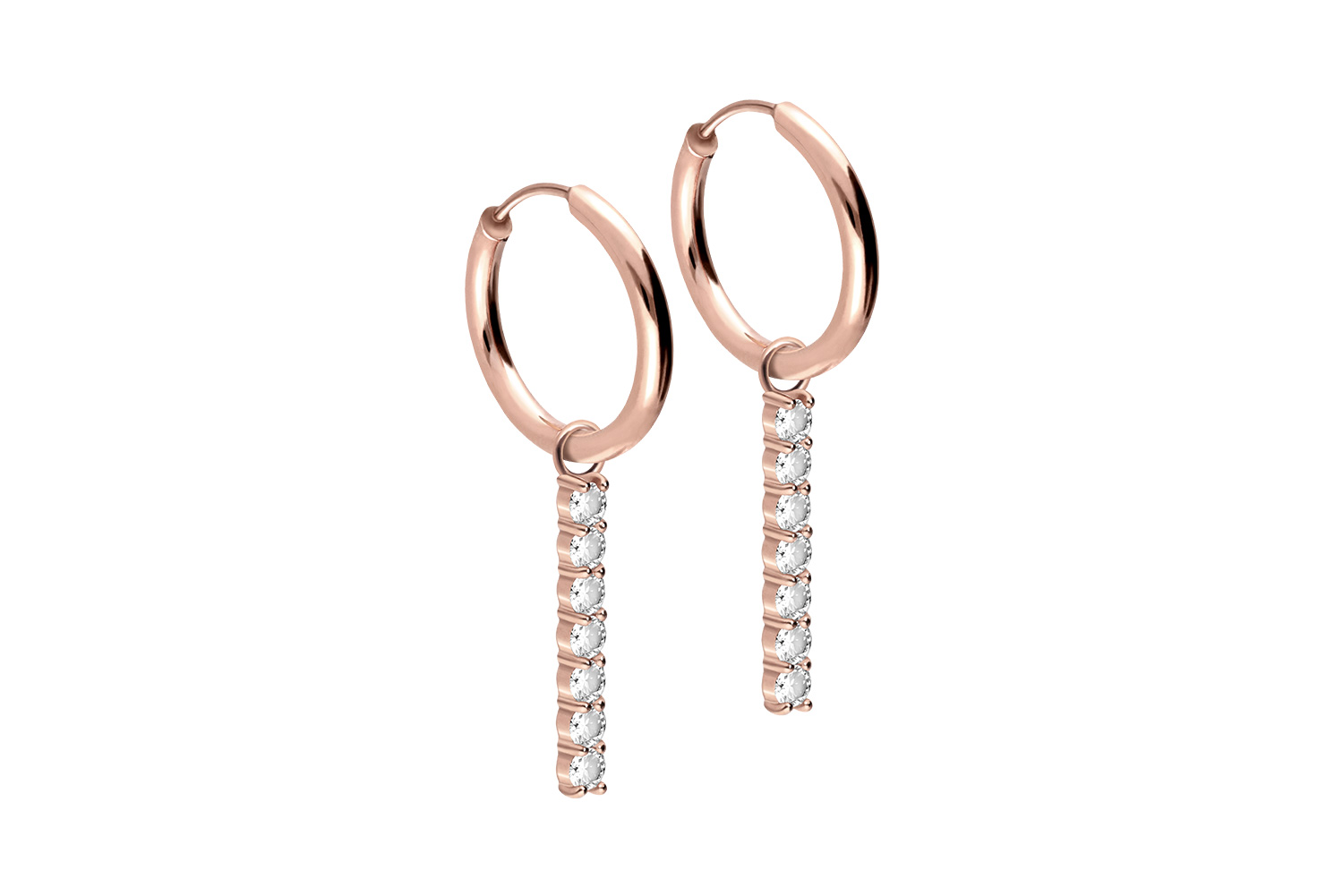 Surgical steel ear clicker creoles CRYSTAL BAR