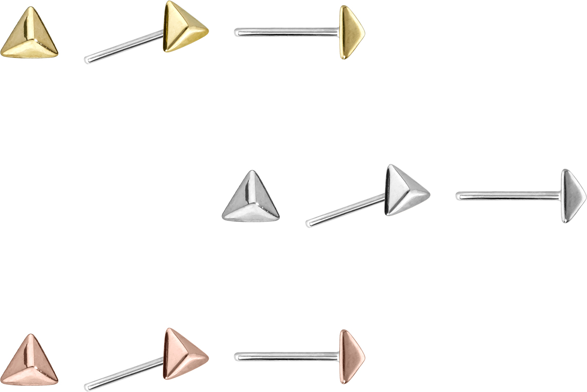 14 carat gold attachment with titanium push pinm PYRAMID