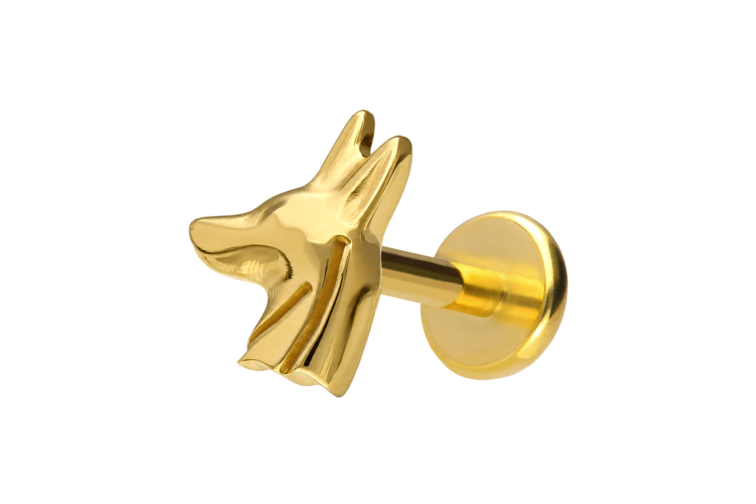 Titanium labret with push fit ANUBIS HEAD