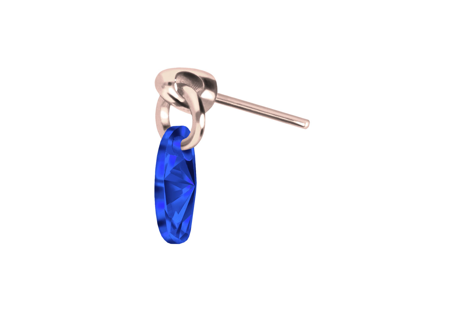 Titanium attachment with push pin CRYSTAL OVAL