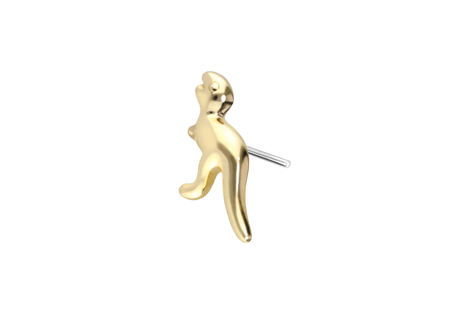 14 Karat Gold Aufsatz mit Titan Push Pin DINOSAURIER