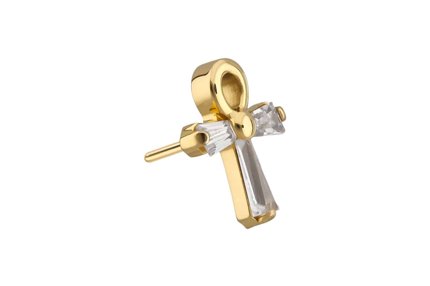 Titanium attachment with push pin CRYSTAL ANKH