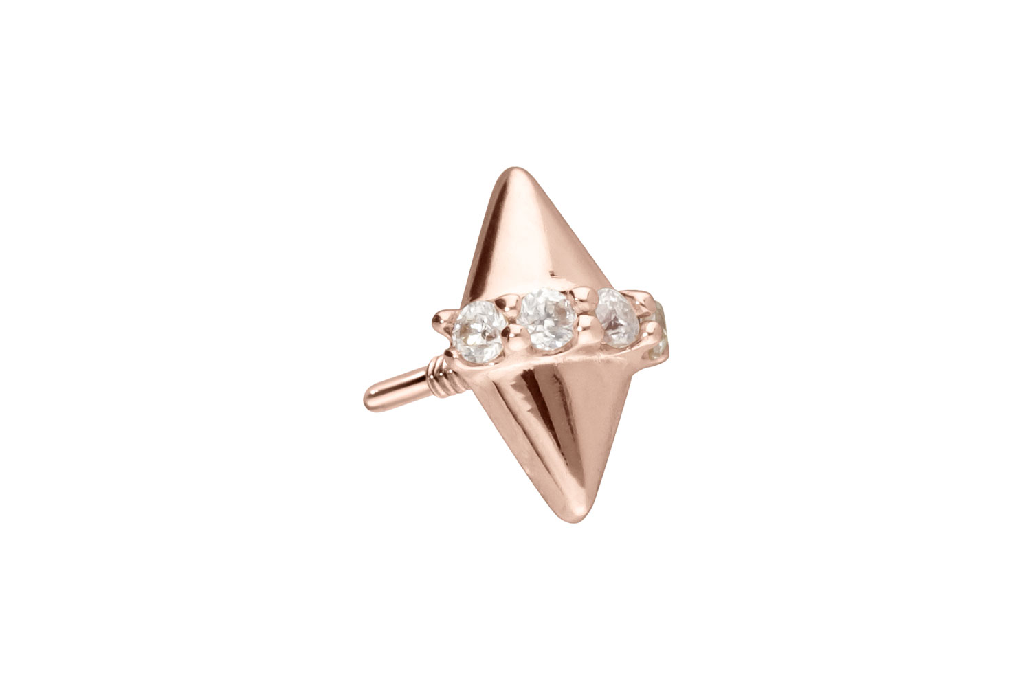 14 carat gold screw-in attachment with external thread MOISSANITE + 2 CONES