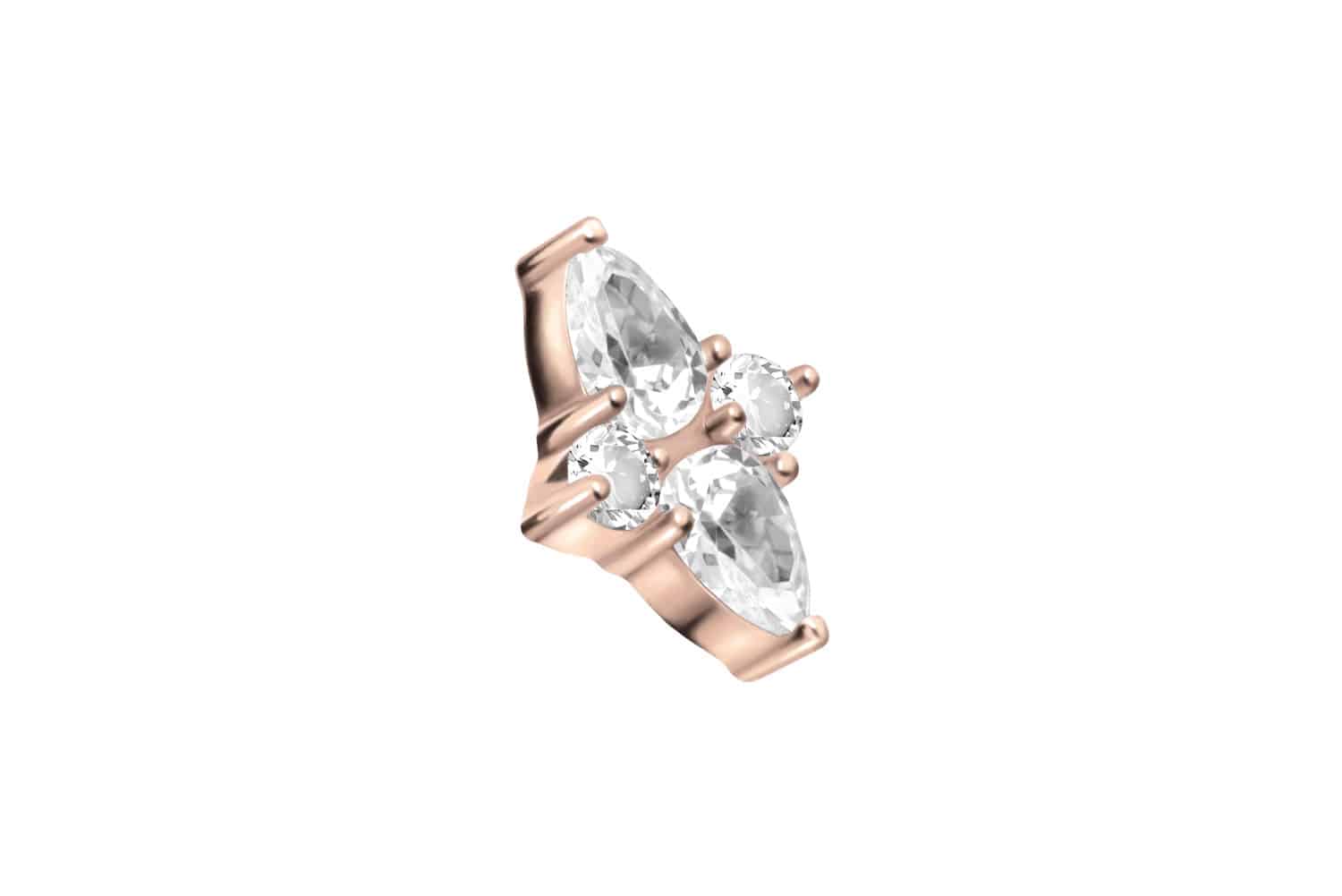 Titanium screw-in attachment with external thread CRYSTAL RHOMBUS ++SALE++