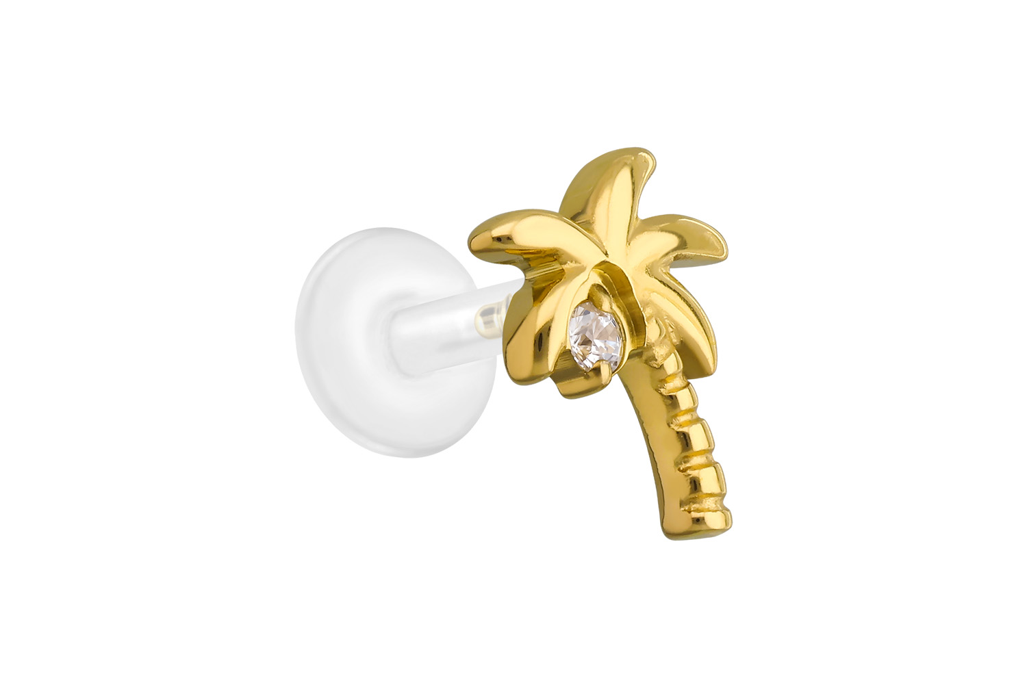 PTFE labret with internal thread + titanium attachment PALM TREE