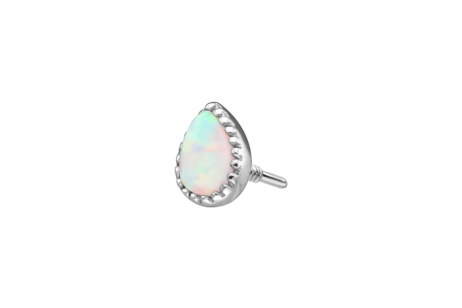 14 carat gold screw-in attachment with external thread SYNTHETIC OPAL DROP