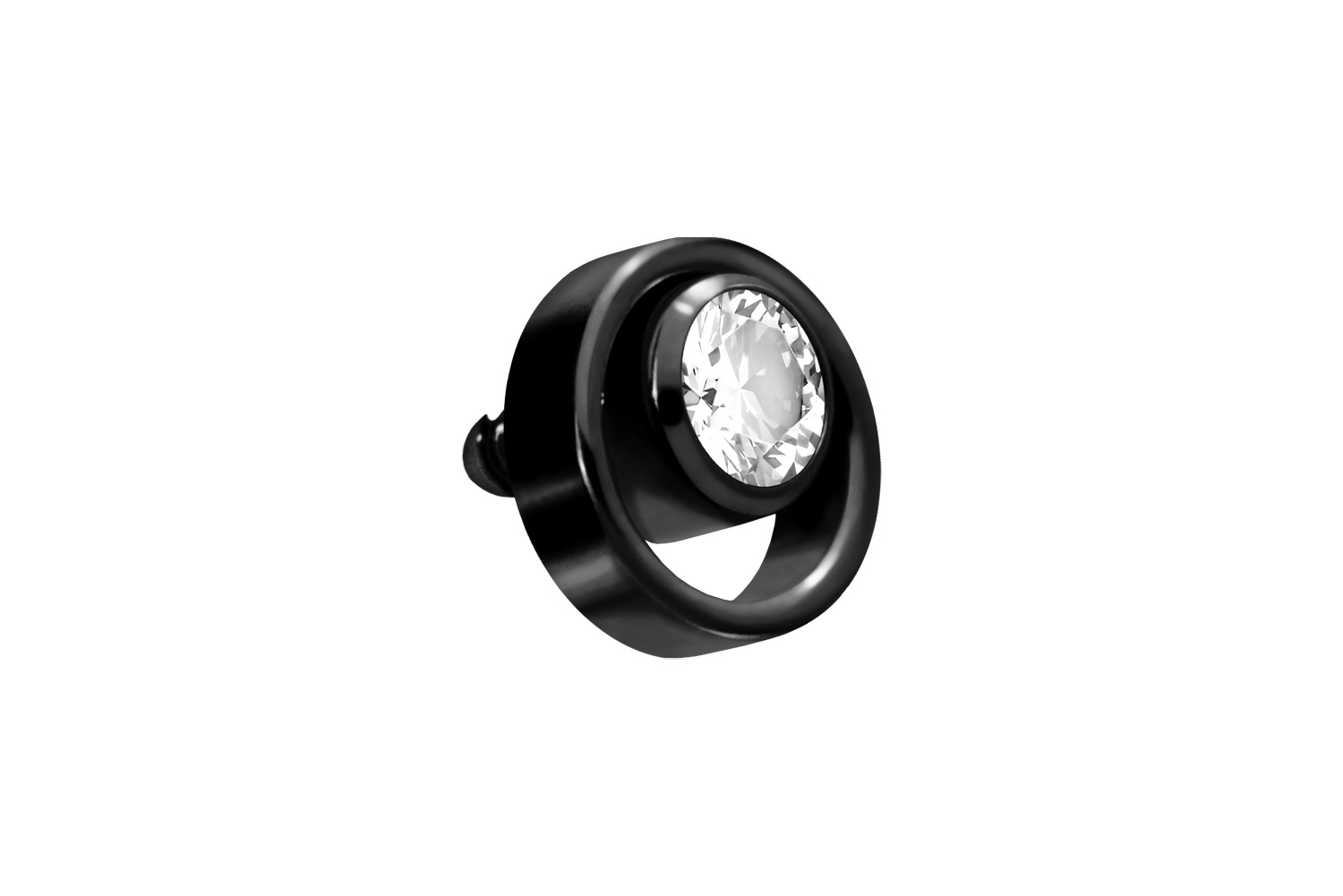Titanium screw-in attachment with external thread RING + CRYSTAL ++SALE++