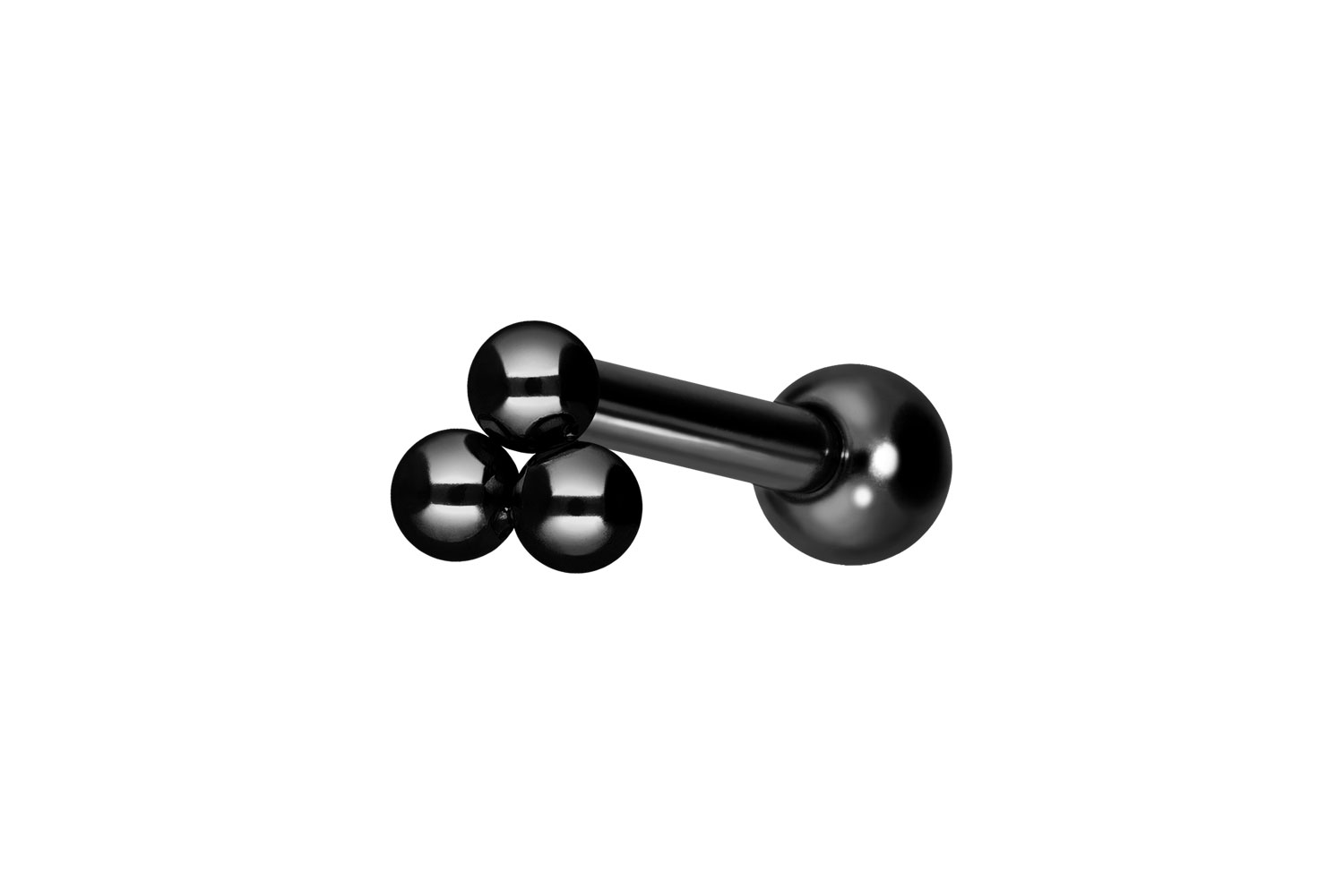 Titan Ohrpiercing mit Innengewinde 3 KUGELN