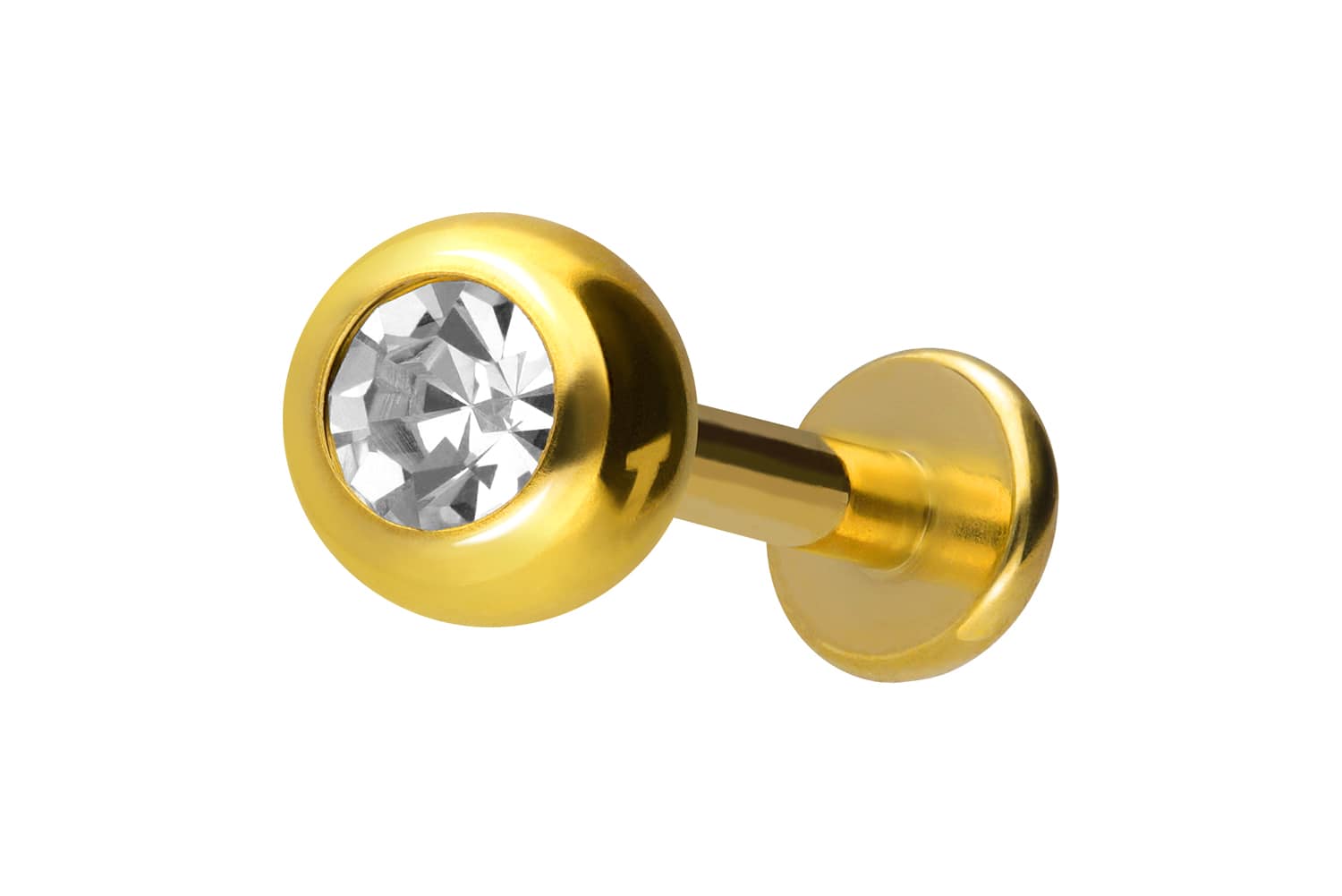 Titanium labret with internal thread CRYSTAL