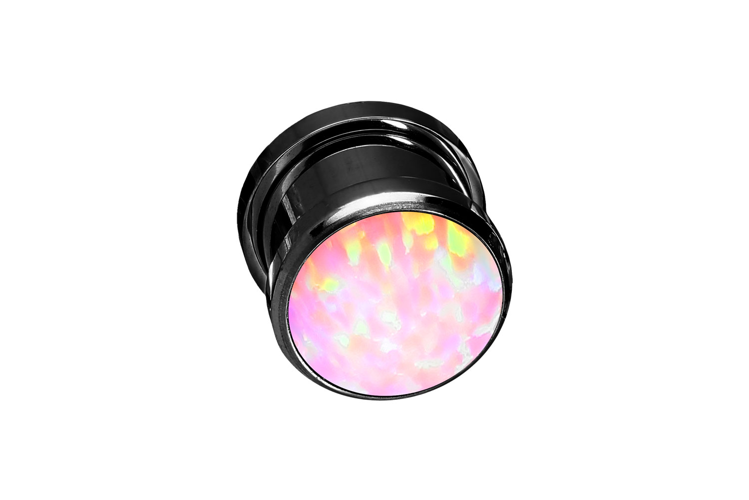 Surgical steel plug SYNTHETIC OPAL ++SALE++