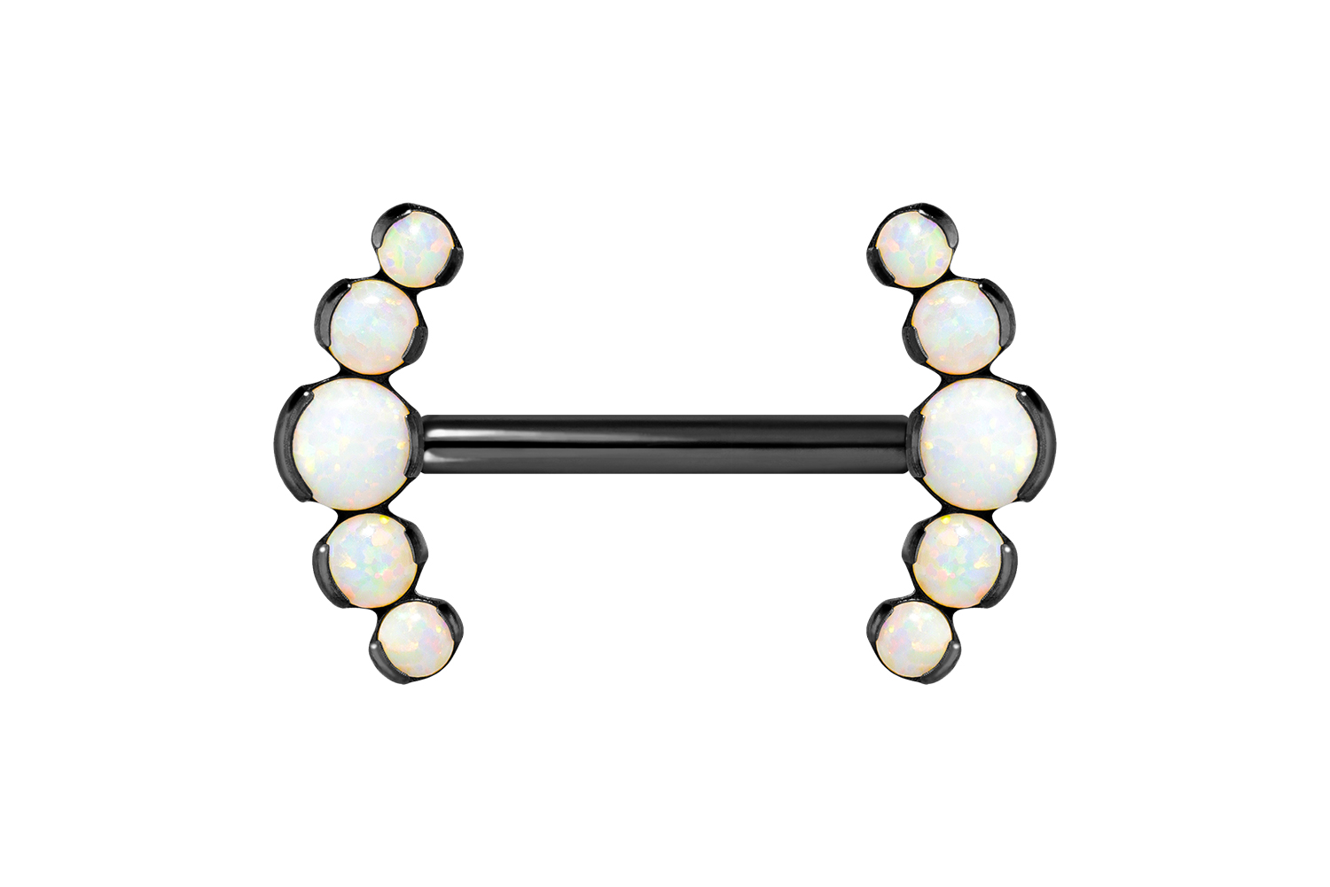 Titanium barbell with push fit 5 SYNTHETIC OPALS