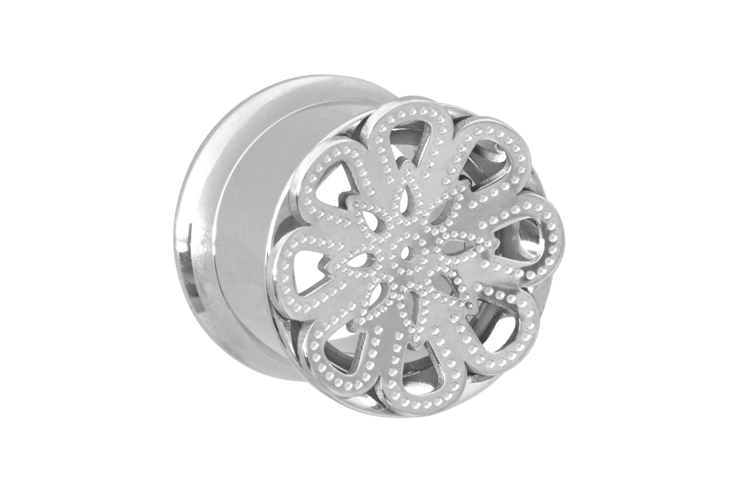 Surgical steel double flared tunnel MANDALA ++SALE++