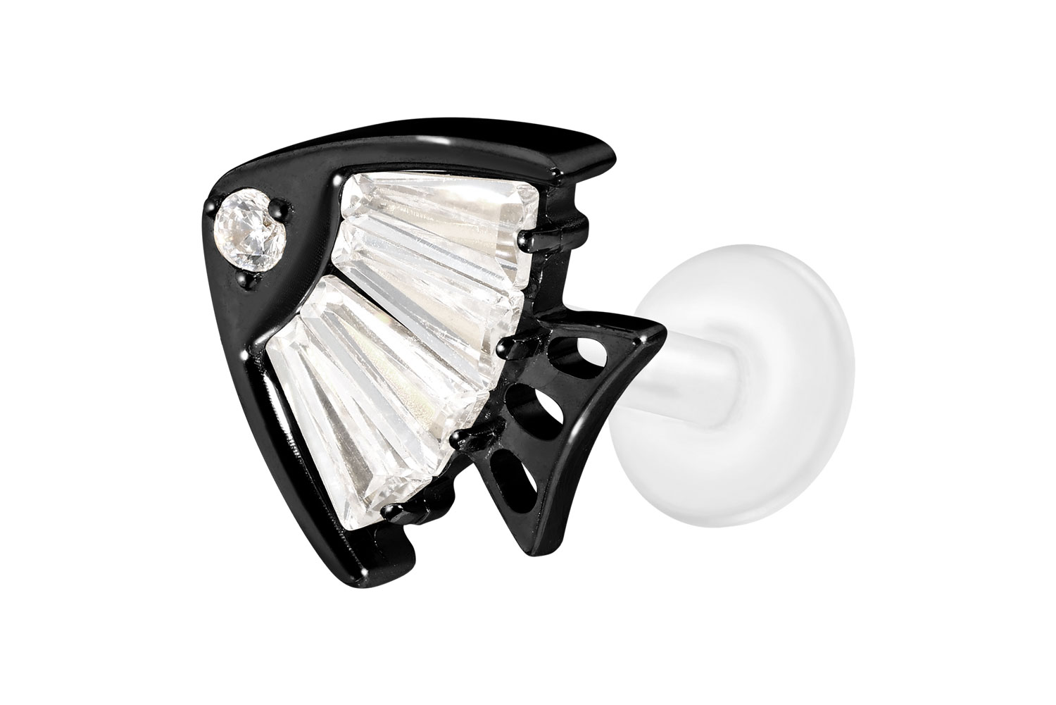 PTFE labret with internal thread + titanium attachment CRYSTAL FISH