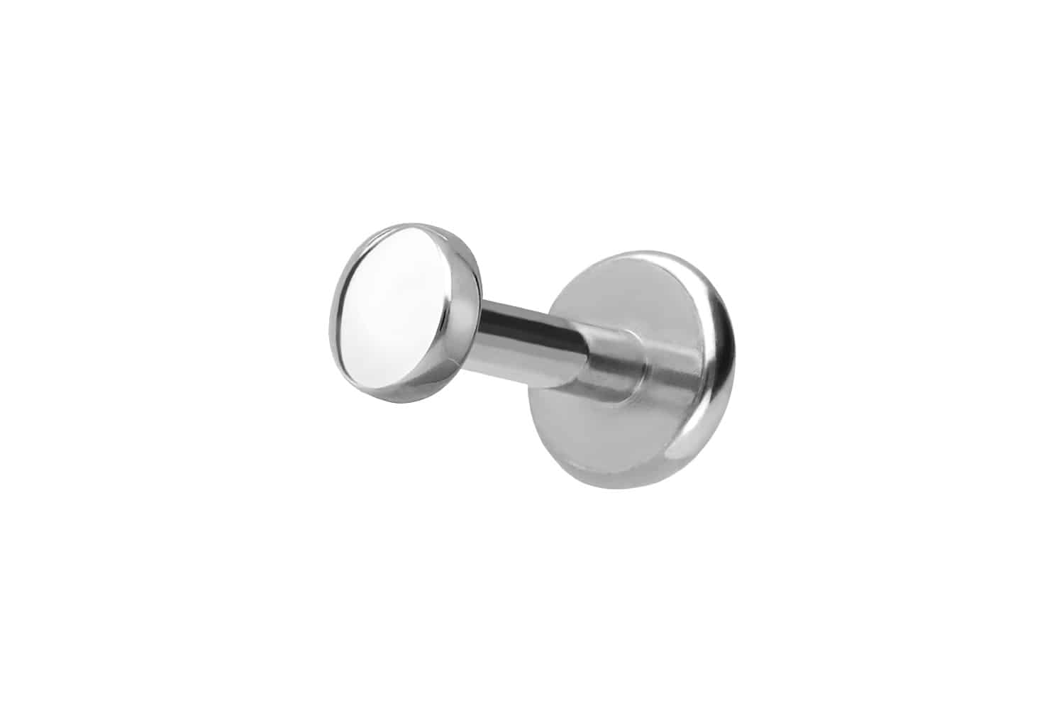 Titanium labret with internal thread + 925 silver attachment DISC