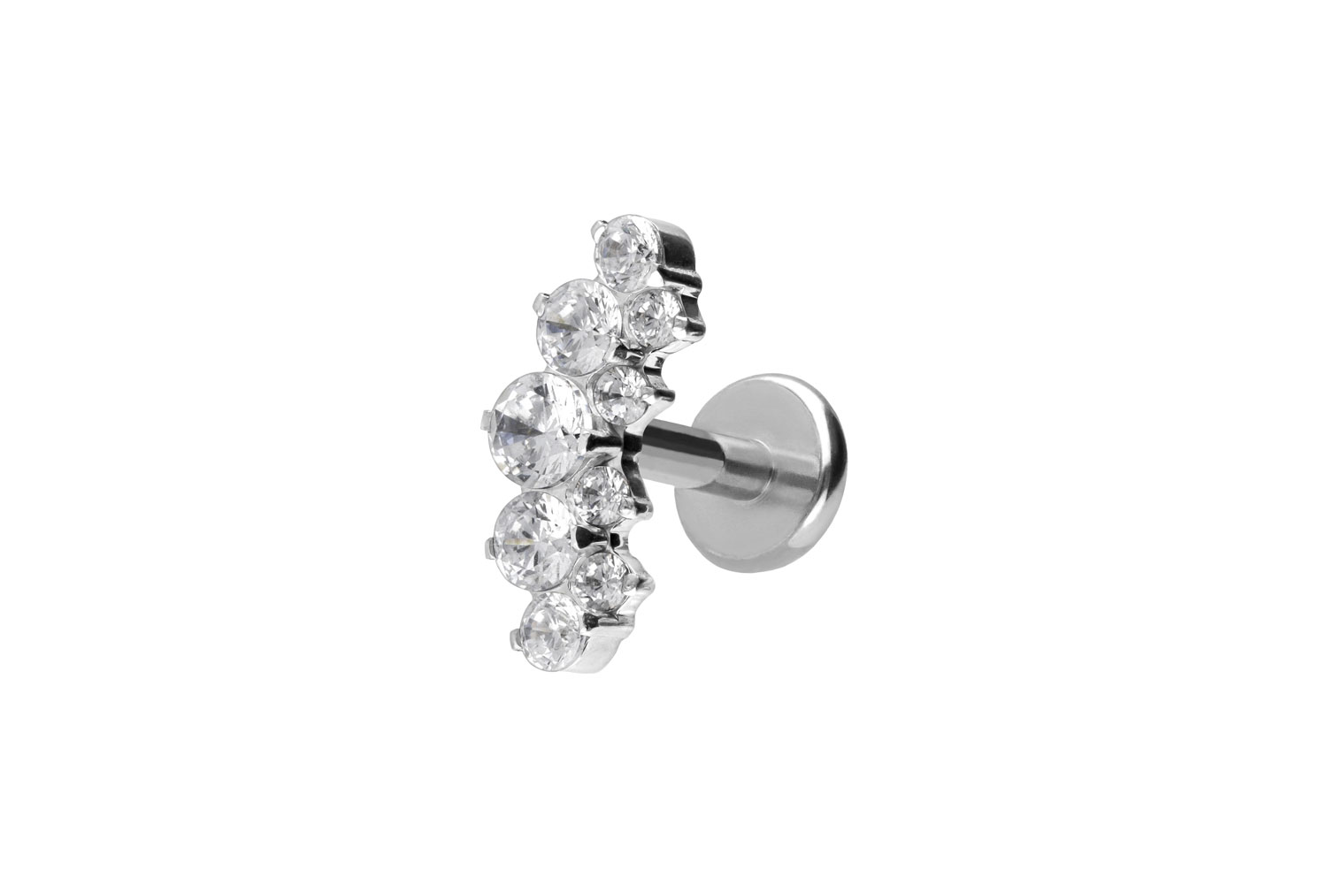 Titanium labret with push fit CRYSTAL ARCH