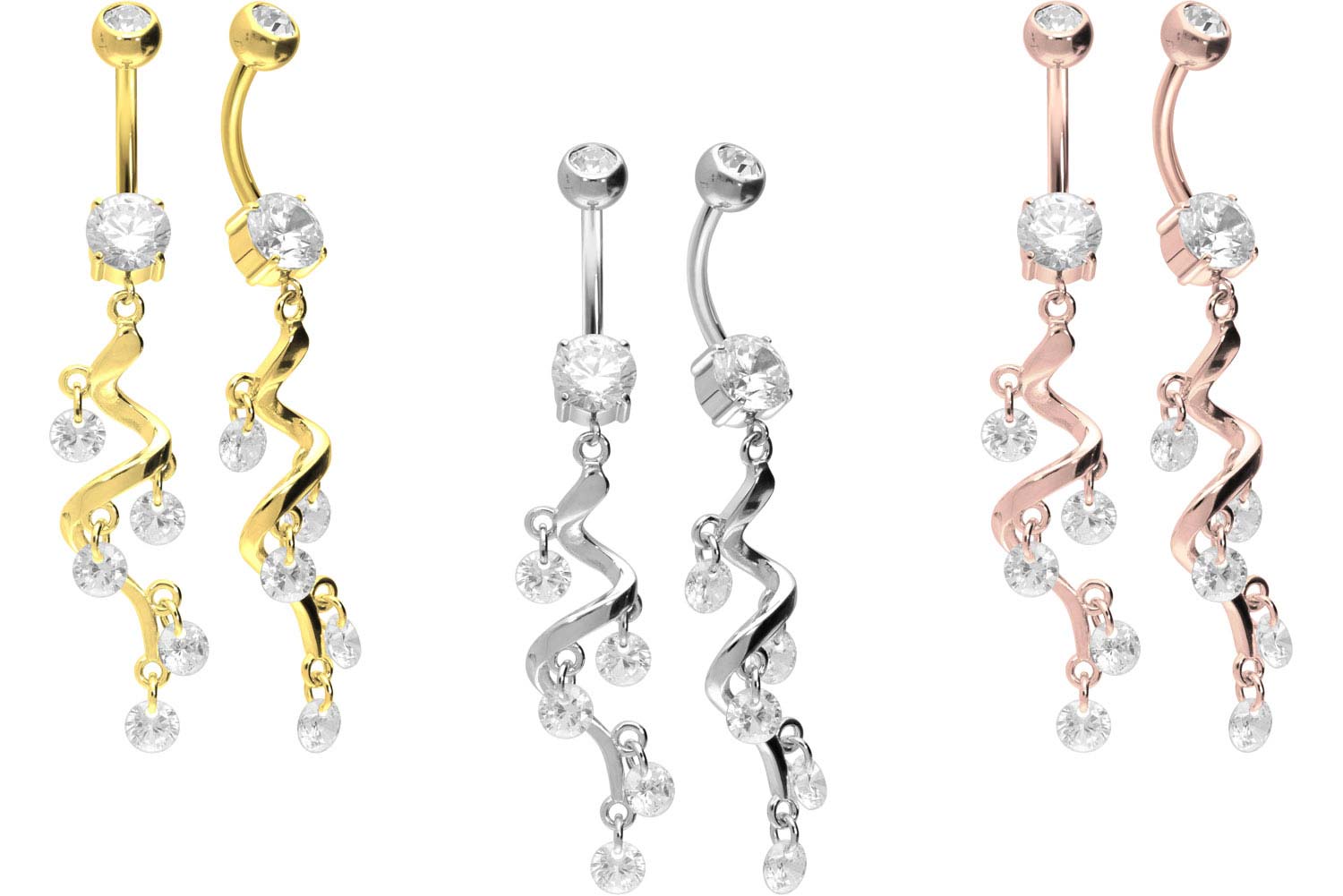 Surgical steel bananabell CRYSTAL TENDRIL
