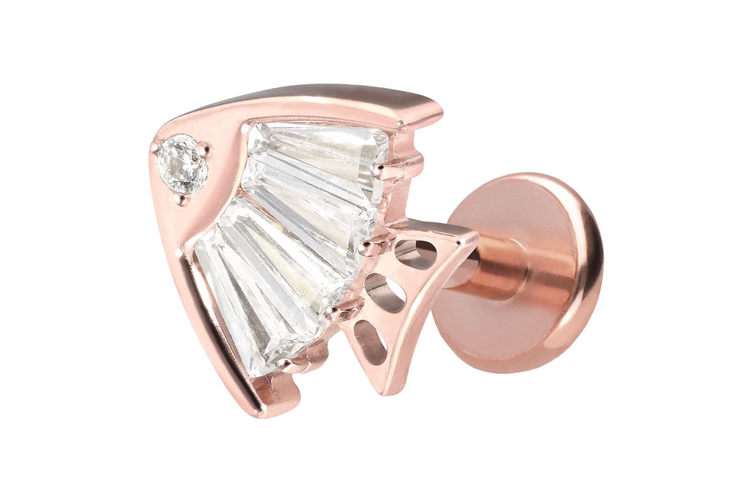 Titanium labret with push fit CRYSTAL FISH