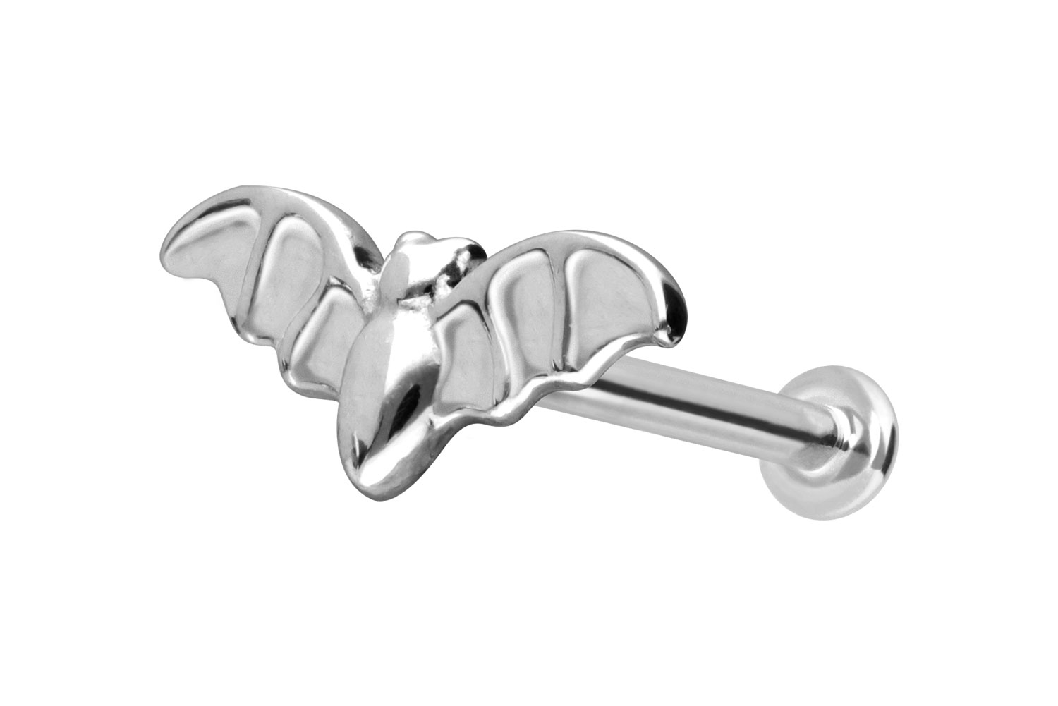PIERCINGLINE Piercing Stecker 14 Karat Gold Labret mit Push Fit FLEDERMAUS - Bild 25 von 35