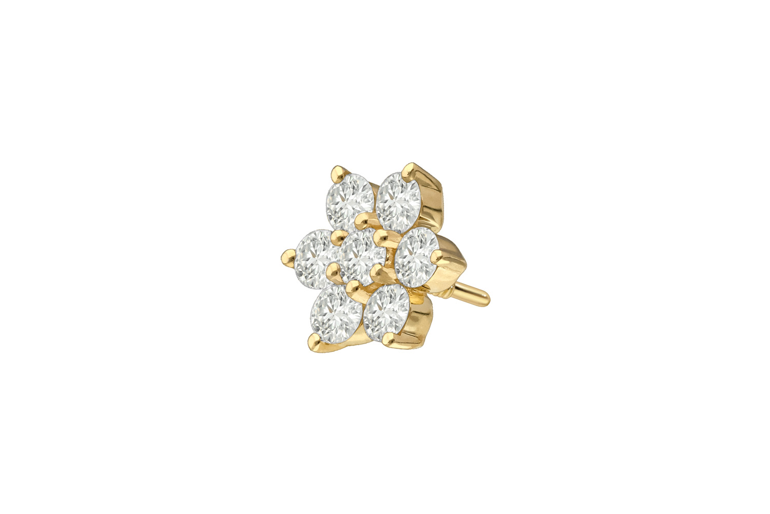 18 carat gold screw-in attachment with external thread DIAMOND FLOWER