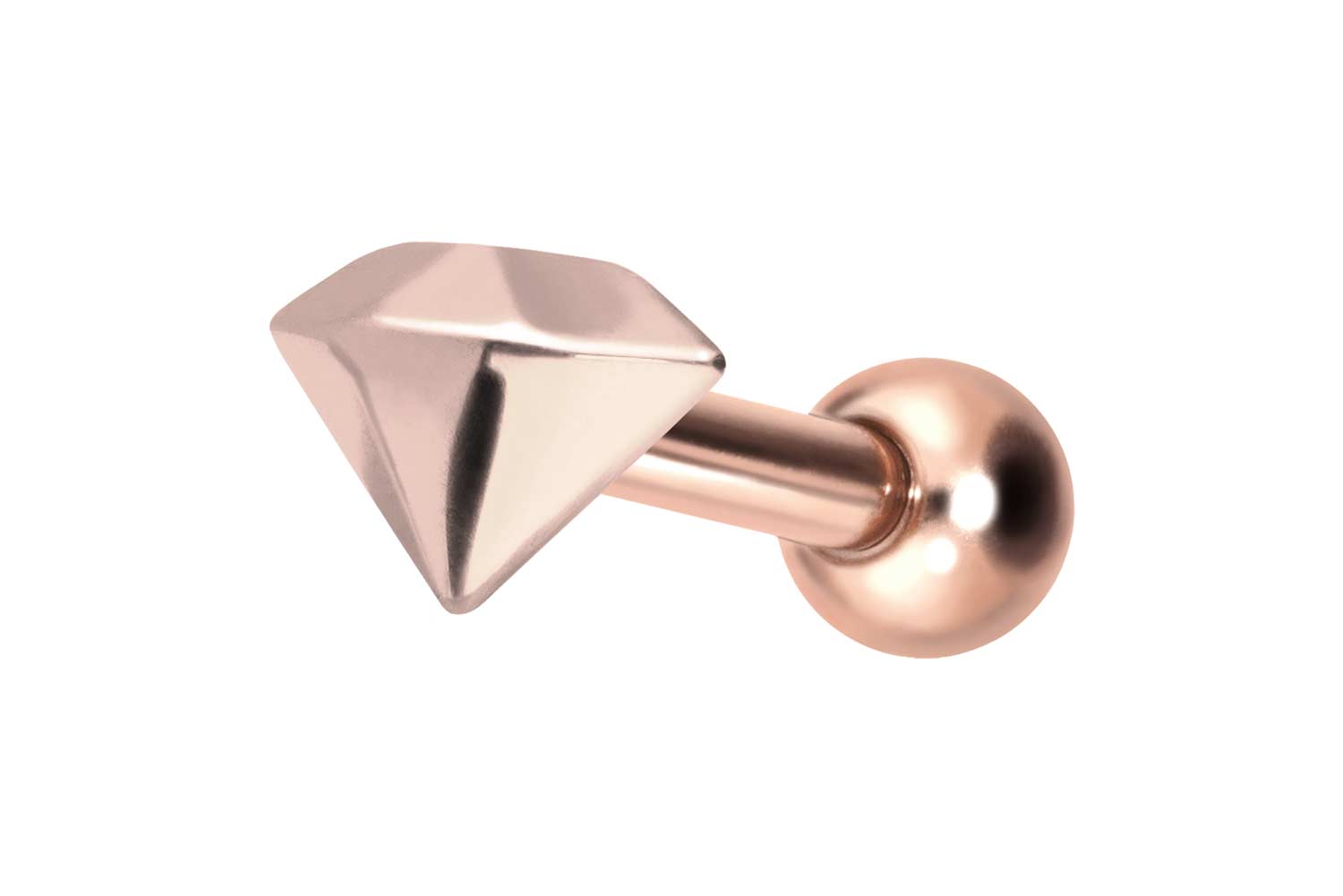 Titanium ear piercing with internal thread DIAMOND