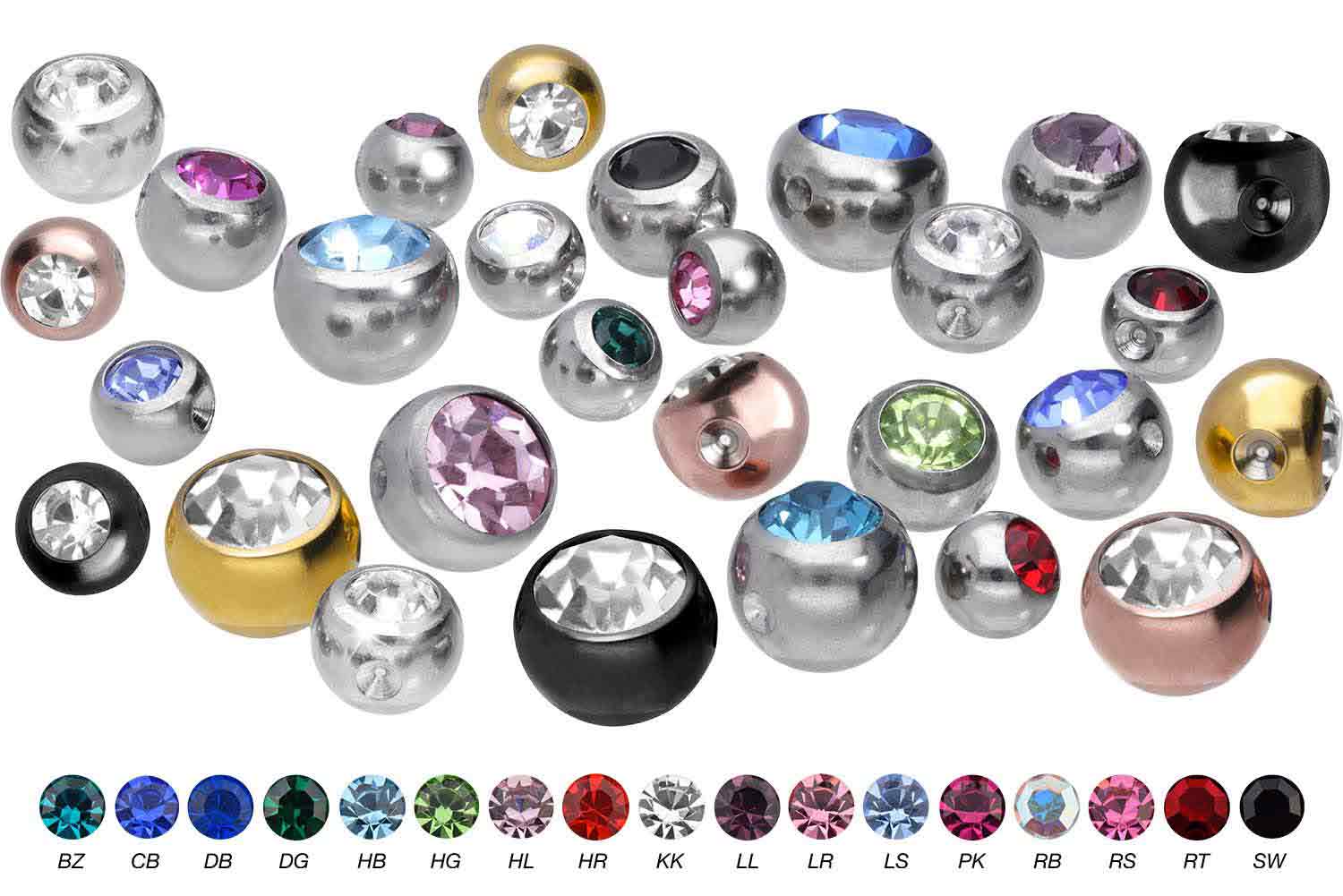 Titanium clip-in ball CRYSTAL