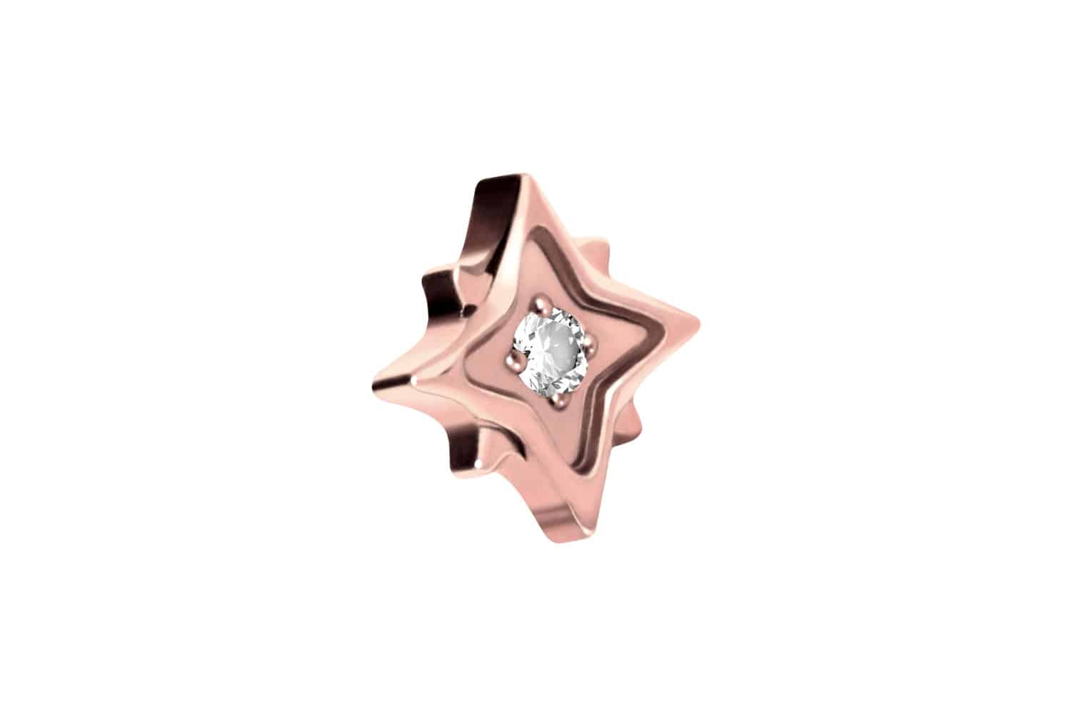 Titanium screw-in attachment with external thread STAR + CRYSTAL ++SALE++