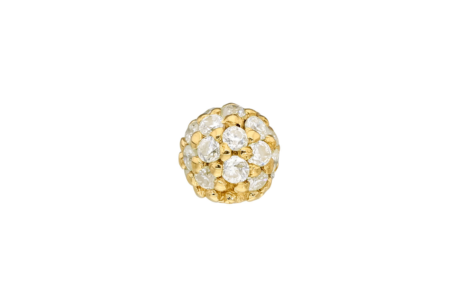 18 carat gold screw-in ball MULTI MOISSANITE