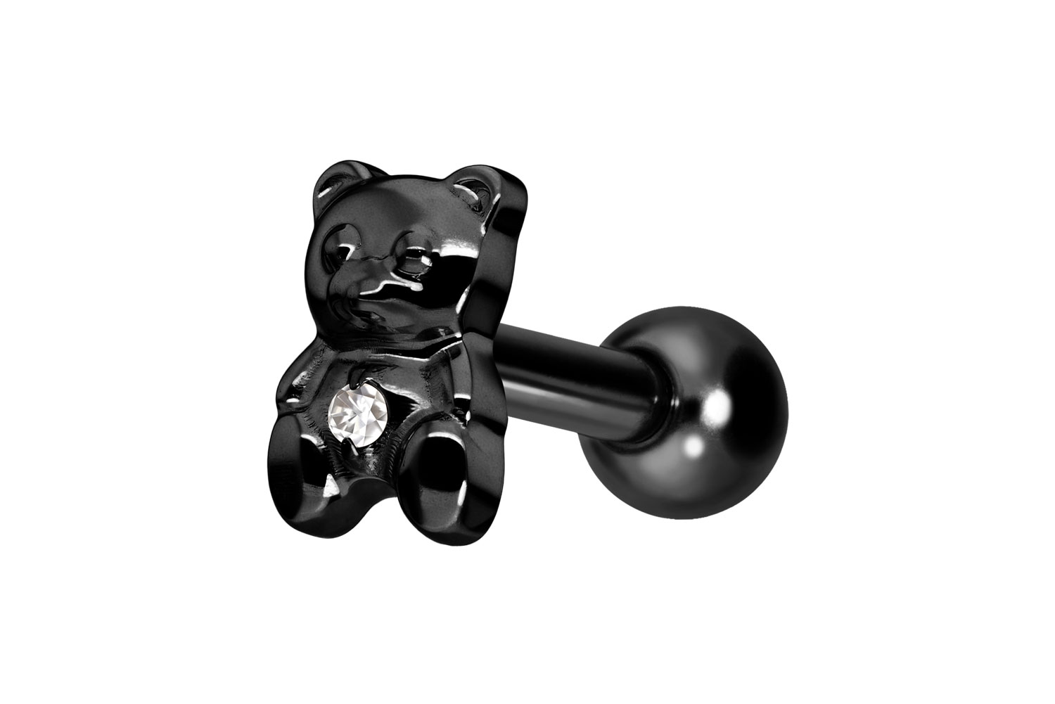 Titanium ear piercing with internal thread TEDDY BEAR