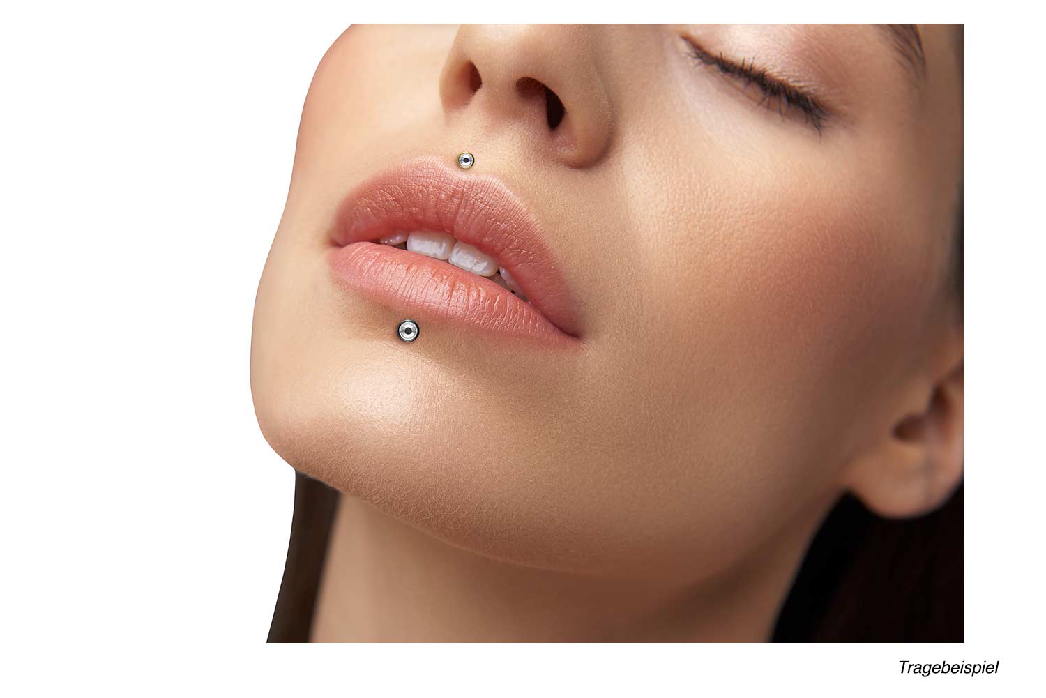 PTFE labret wih internal thread + titanium attachment CRYSTAL DISC