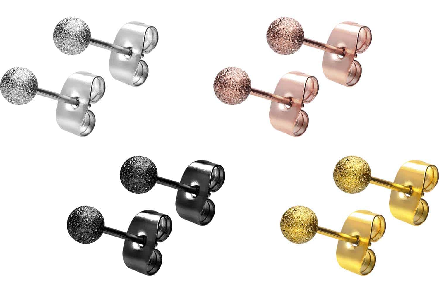 Surgical steel ear studs DIAMOND LOOK