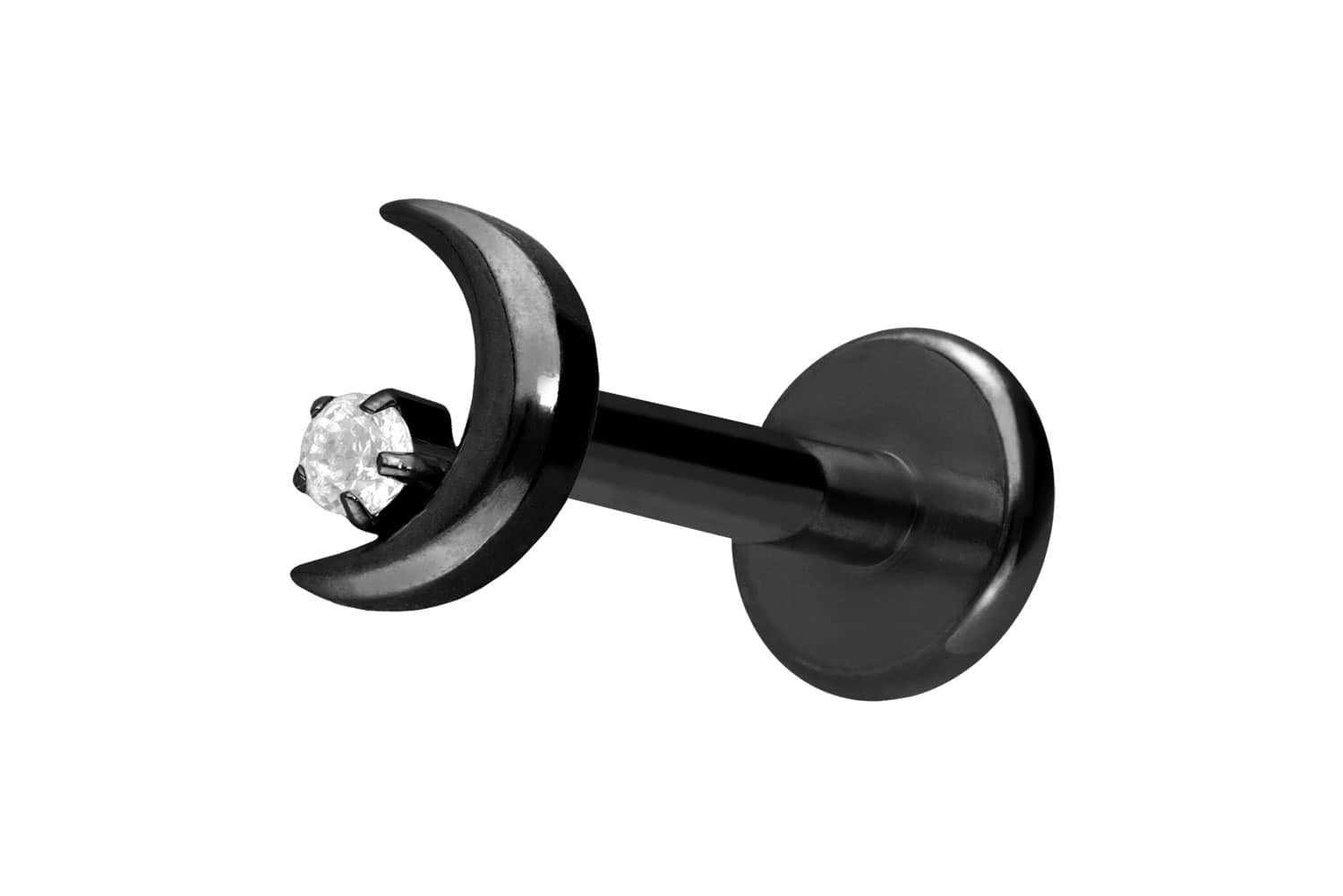 PIERCINGLINE Piercing Stecker Titan Labret mit Push Fit MOND + KRISTALL - Bild 40 von 52