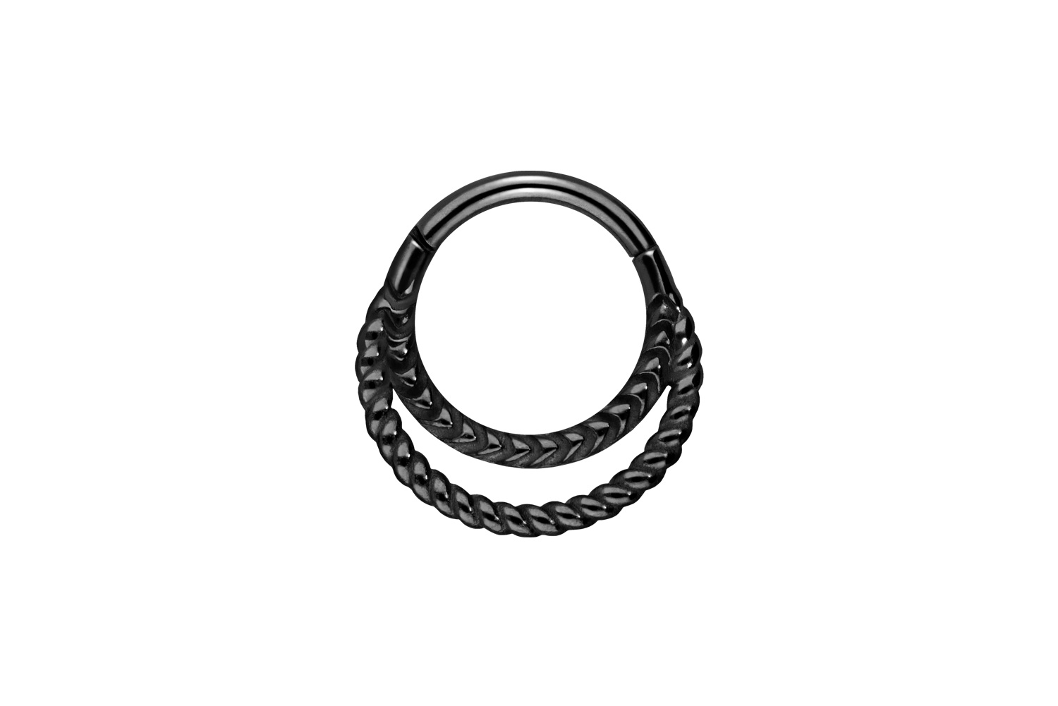 Surgical steel segment ring clicker 2 TWISTED RINGS