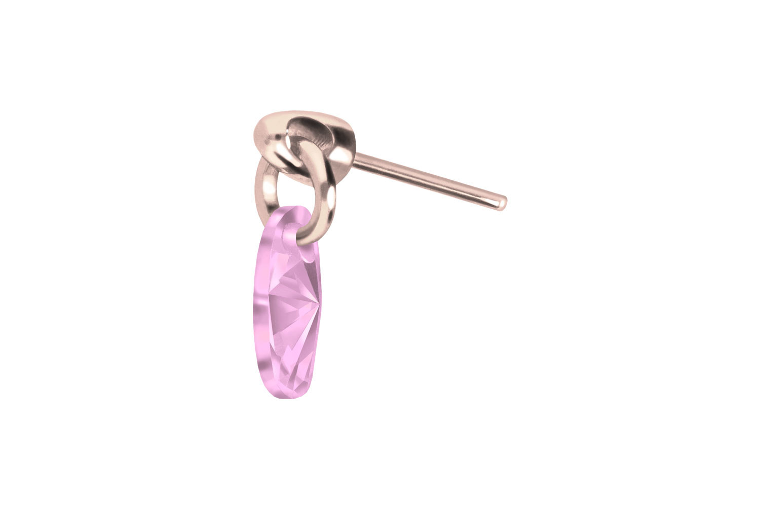 Titanium attachment with push pin CRYSTAL OVAL