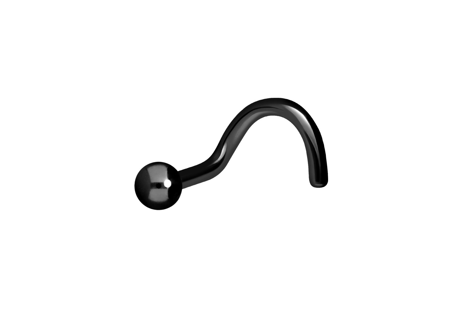 Titanium nose stud spiral BALL