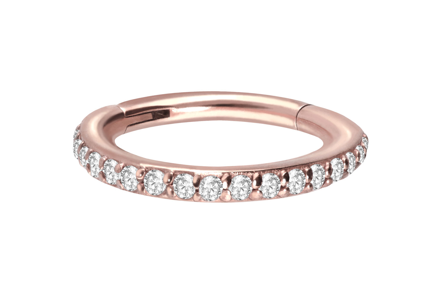 Chirurgenstahl Segmentring Clicker EINGEFASSTE KRISTALLE