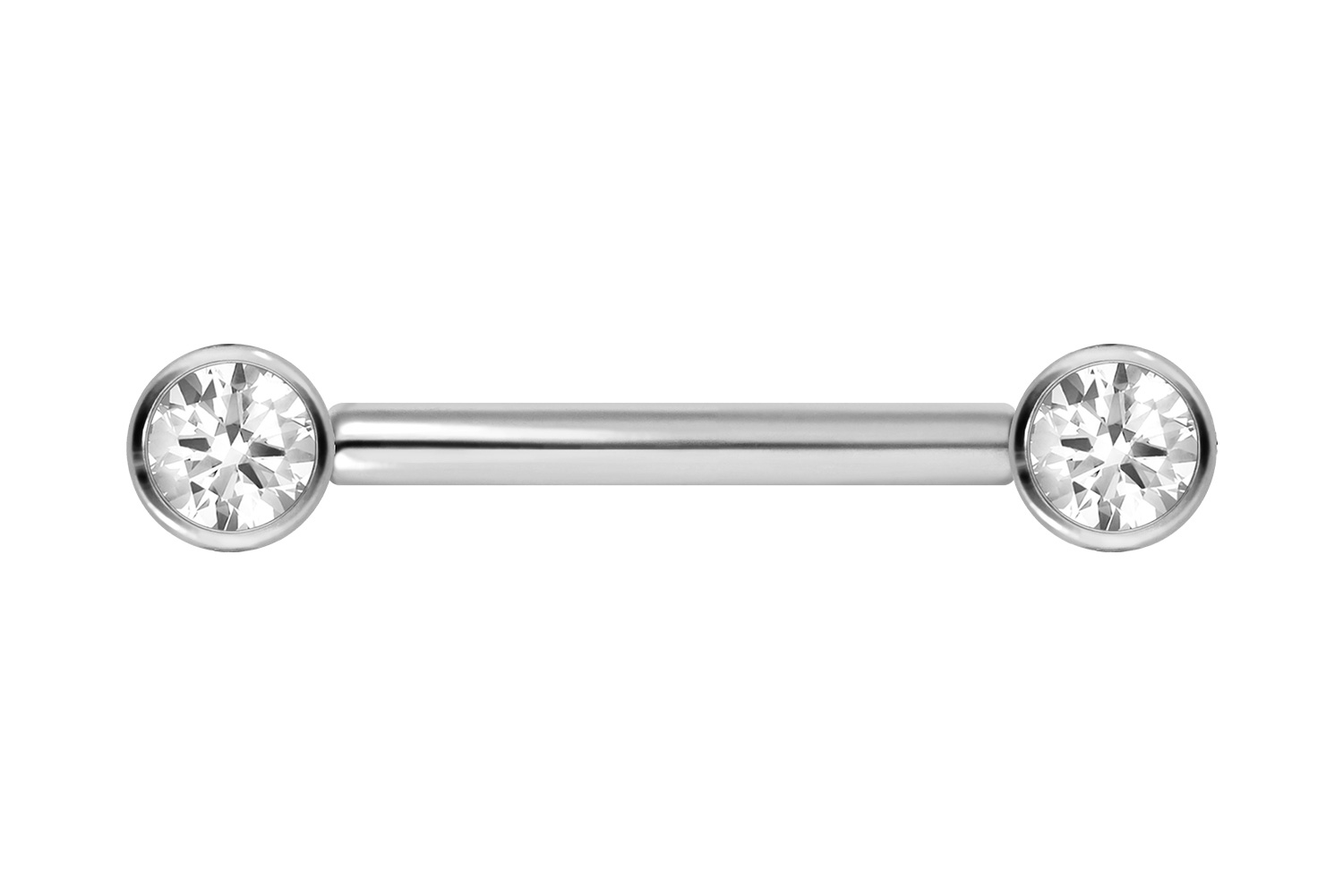 Titanium barbell with push fit CRYSTAL