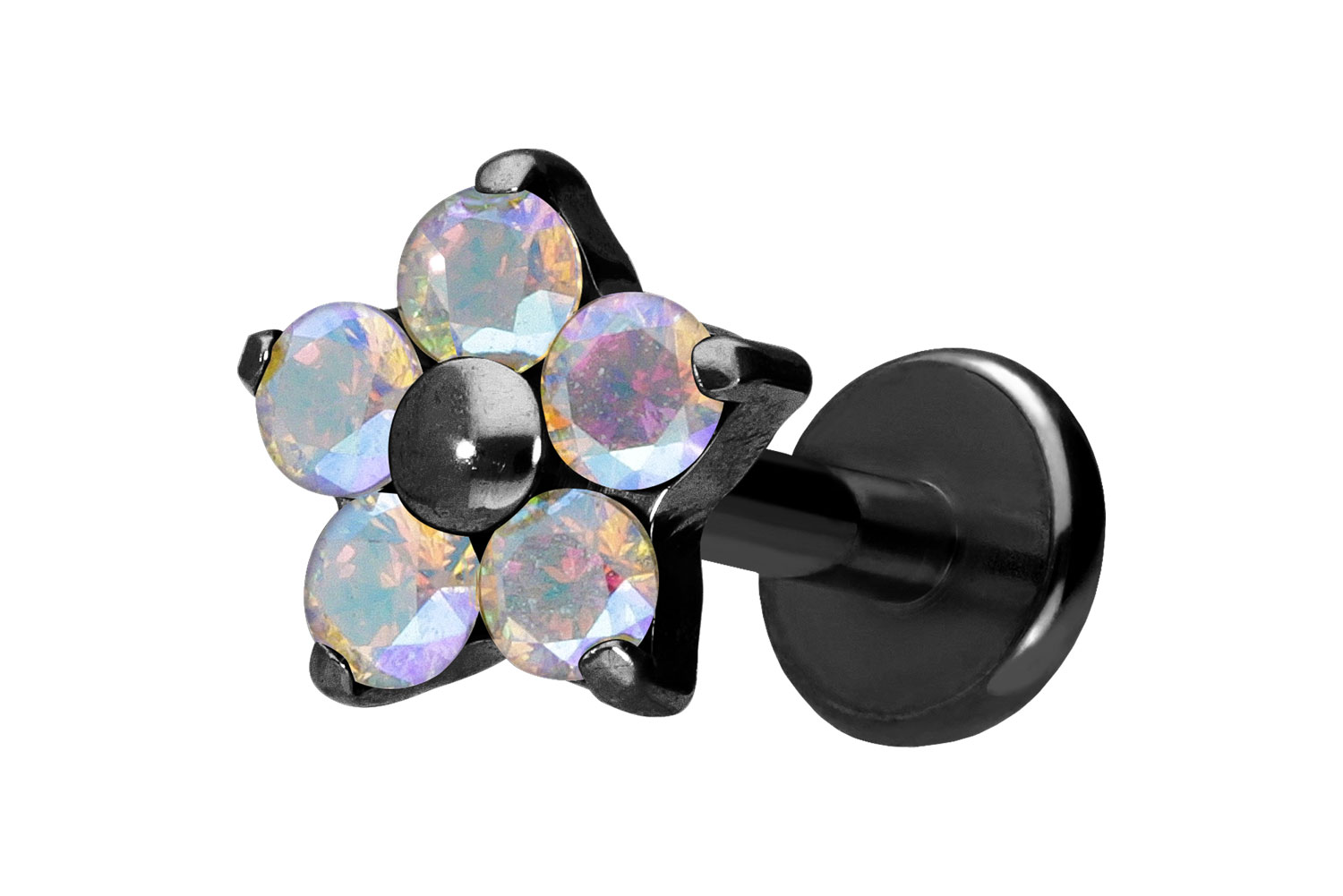 Titan Labret mit Push Fit KRISTALLBLUME