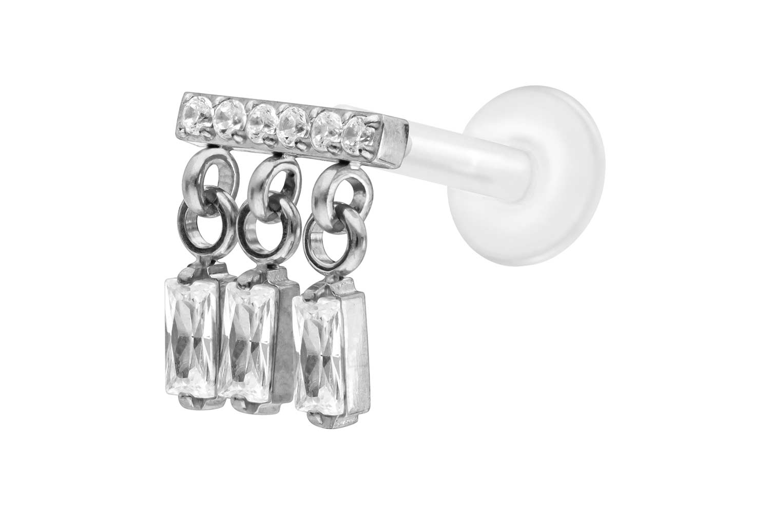 PTFE labret with internal thread + titanium attachment WIND CHIME