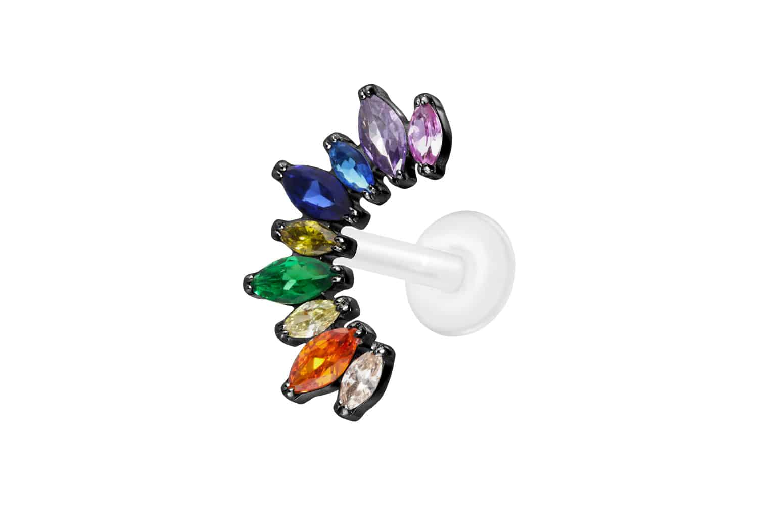 PIERCINGLINE Piercing Stecker PTFE Labret mit Innengewinde + Titan-Aufsatz - Bild 28 von 43