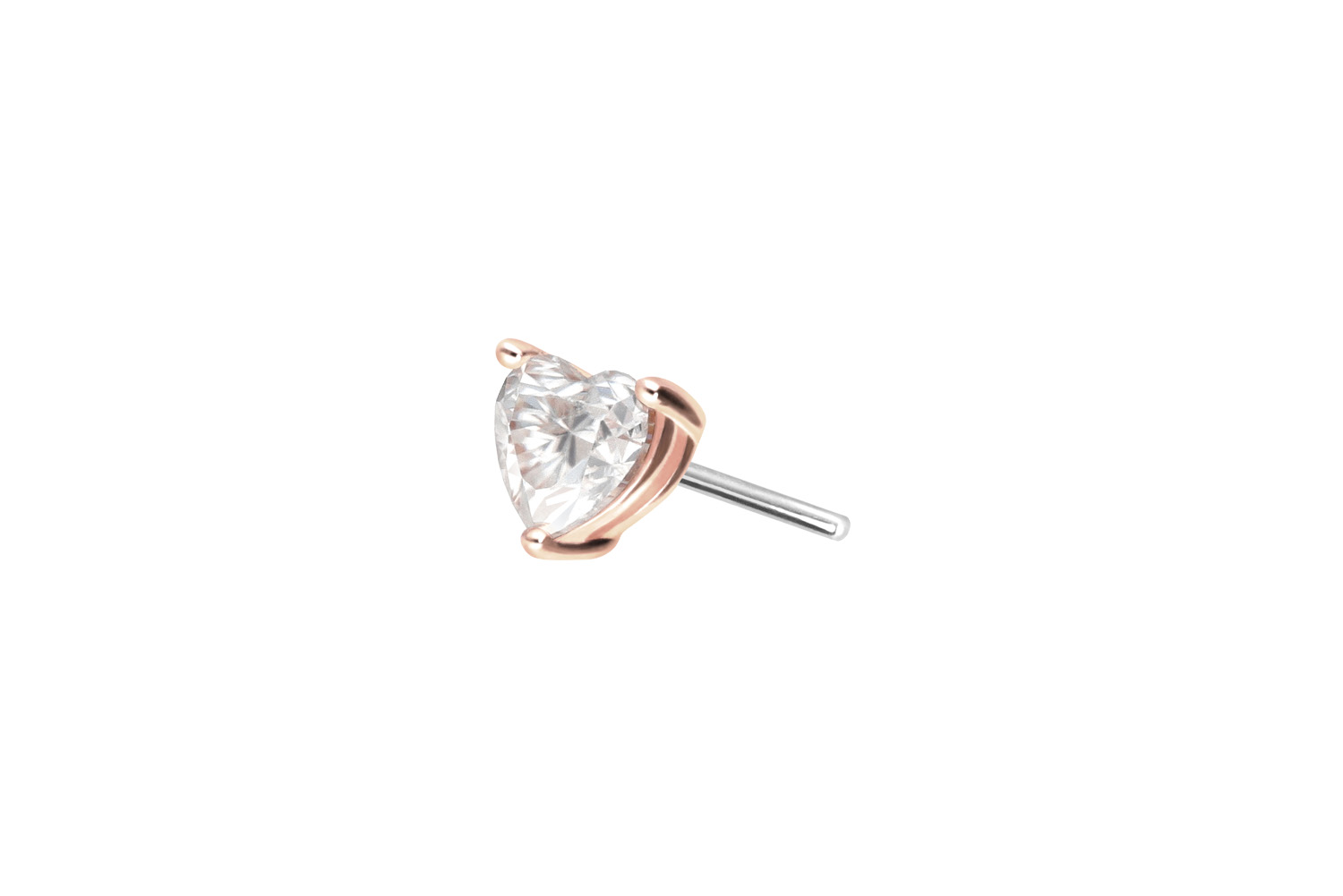 14 carat gold attachment with titanium push pin MOISSANITE HEART