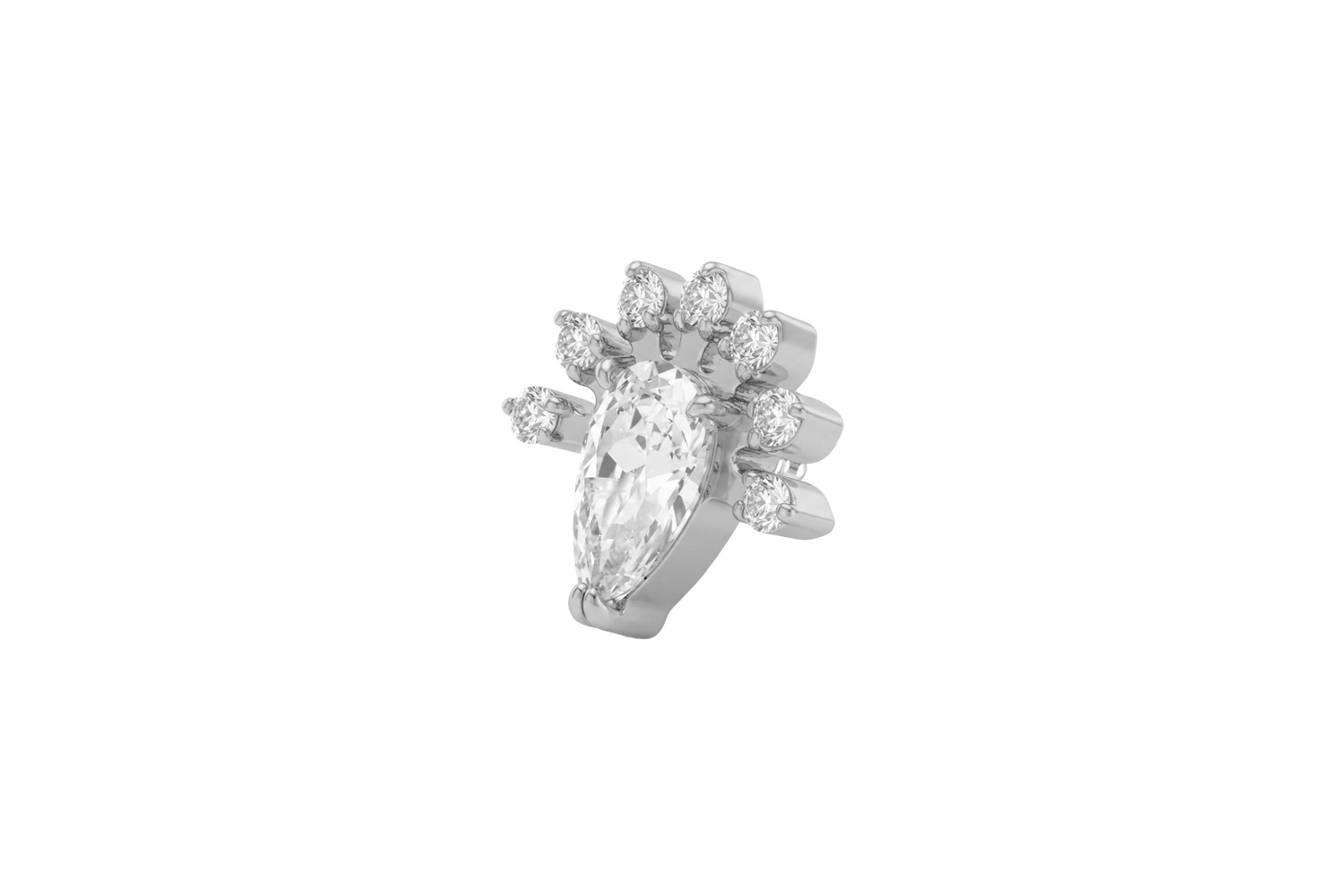 Titanium screw-in attachment with external thread CRYSTAL DROP + CRYSTALS