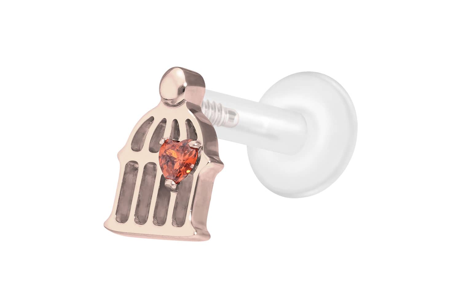 PTFE labret with internal thread + titanium attachment CAGE