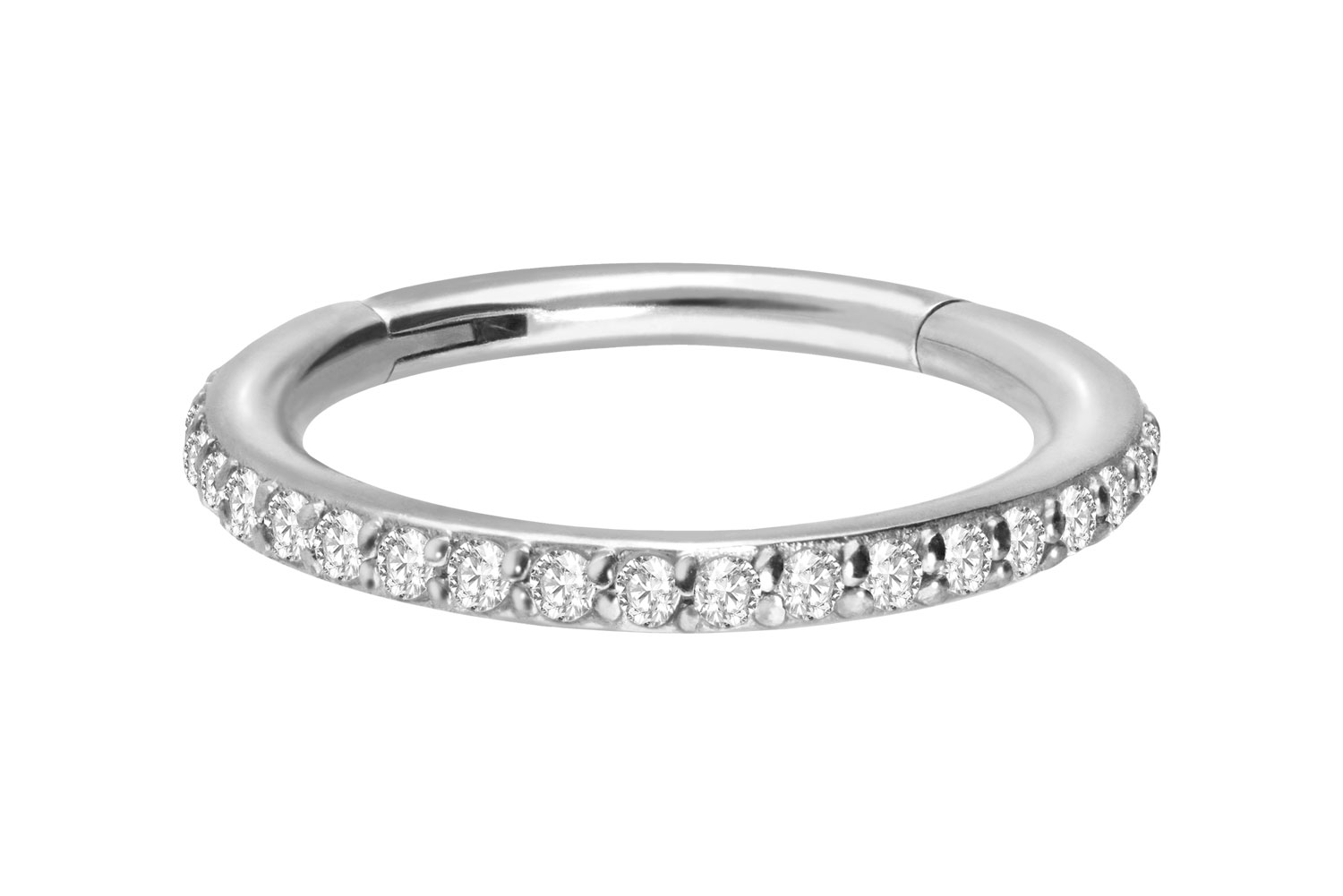 Surgical steel segment ring clicker SET CRYSTALS