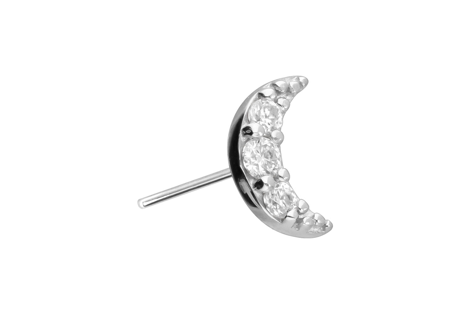 14 Karat Gold Aufsatz mit Titan Push Pin MOISSANIT-MOND