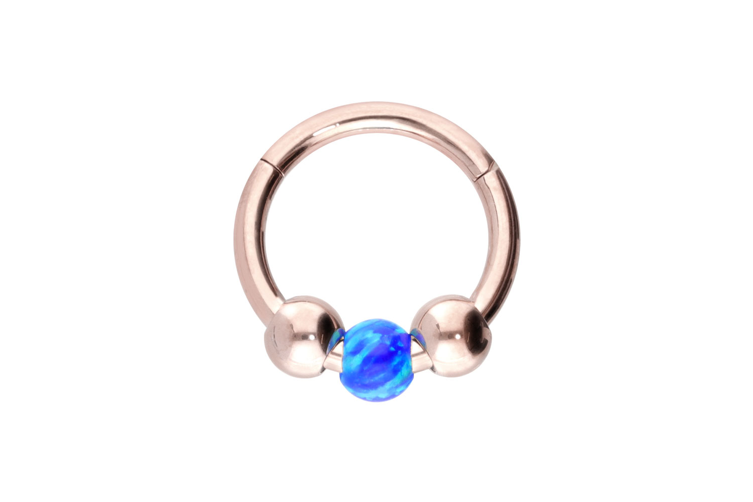 Titanium segment ring clicker SYNTHETIC OPAL BALL