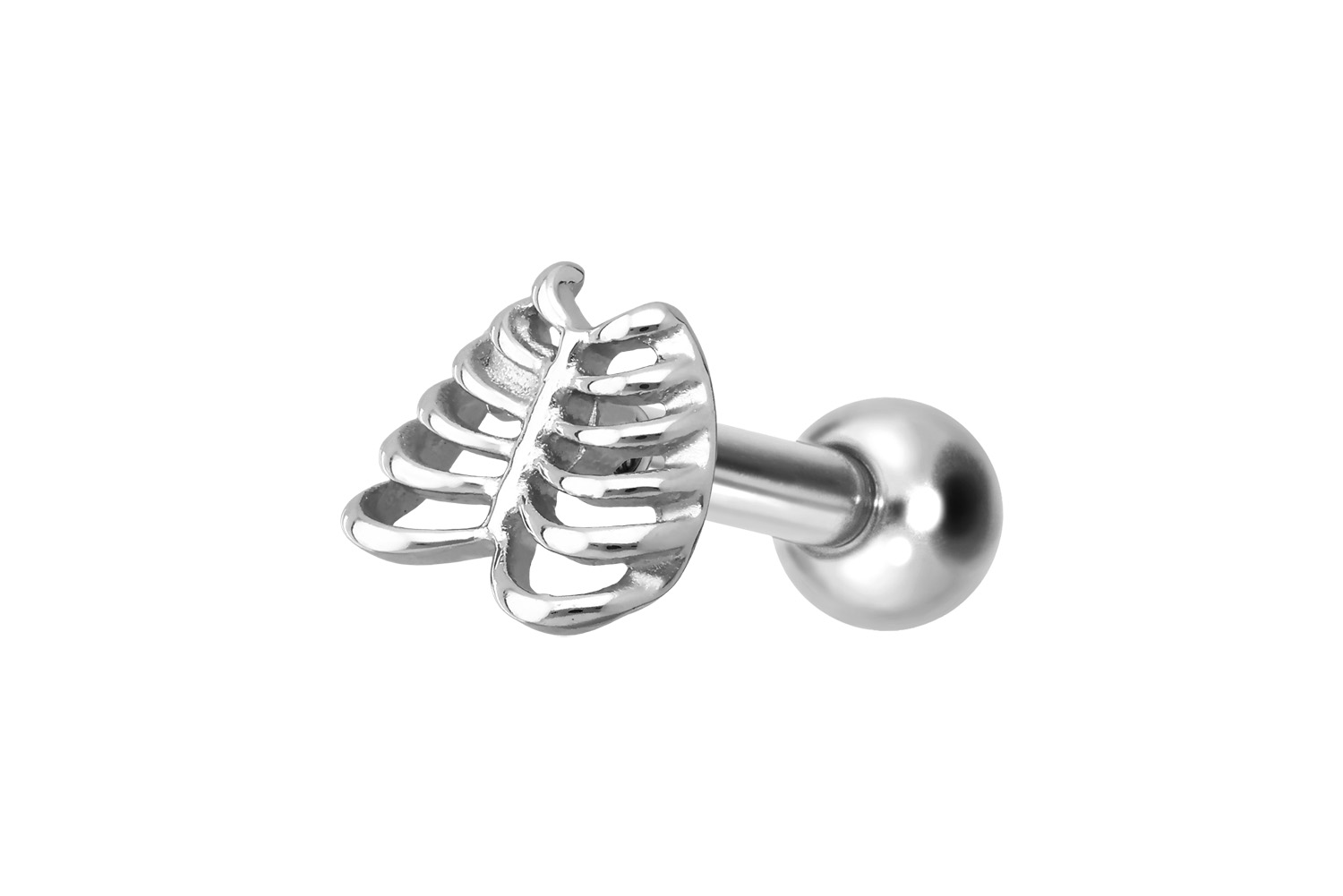 Titanium ear piercing with internal thread SKELETON TORSO
