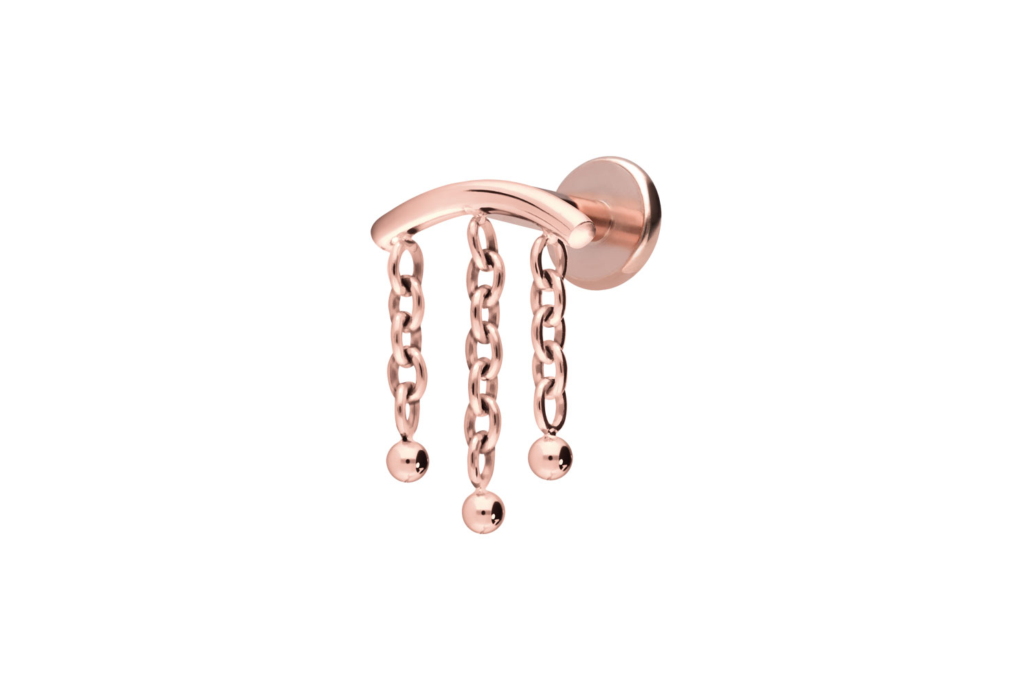 Titan Labret mit Innengewinde BOGEN + 3 KETTEN
